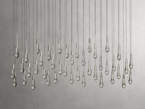 Solitaire Crystal Linear Chandelier 37" 50" 60'' 70" 87" 120''W - Zonesus