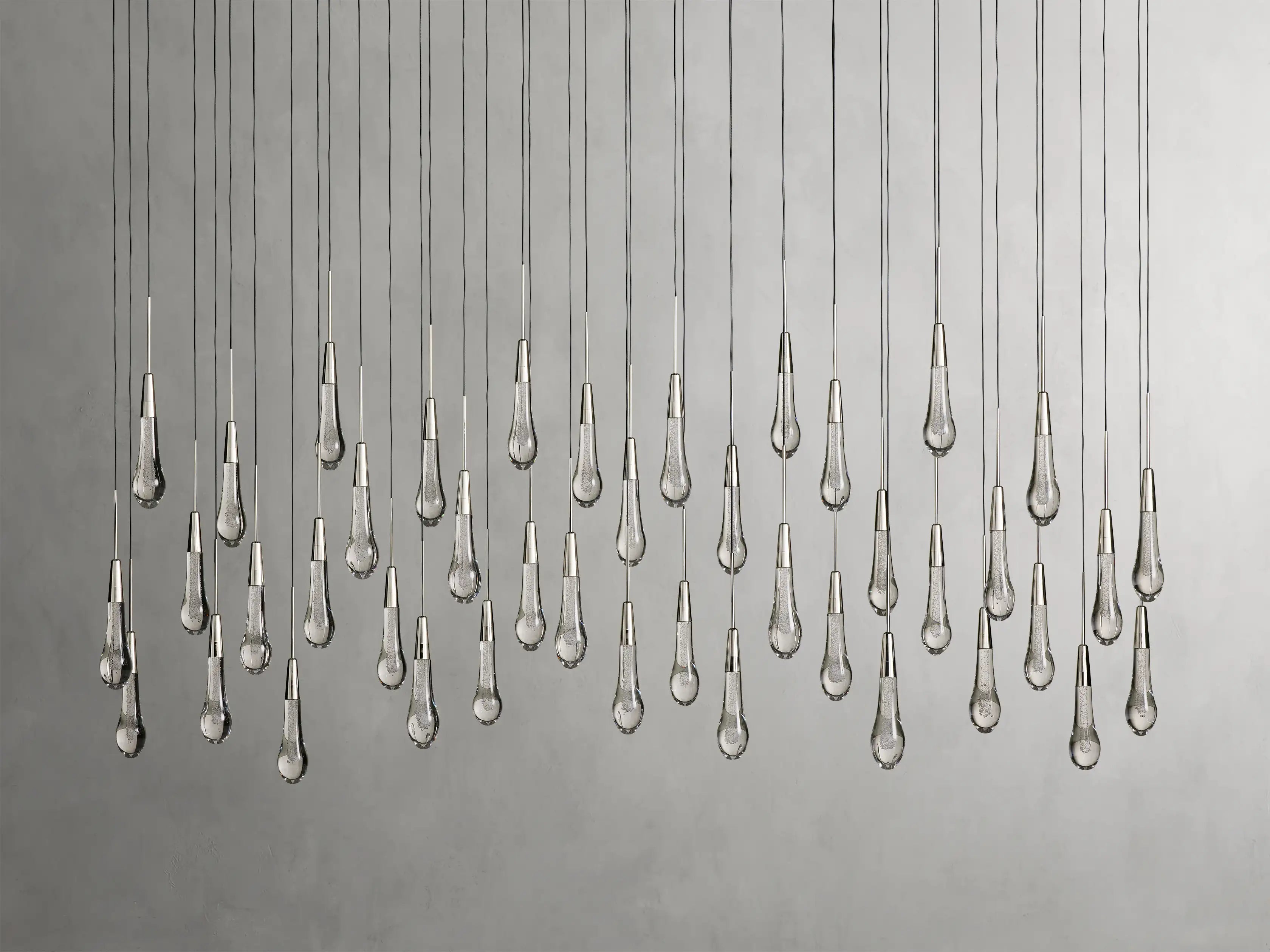 Solitaire Crystal Linear Chandelier 37" 50" 60'' 70" 87" 120''W - Zonesus