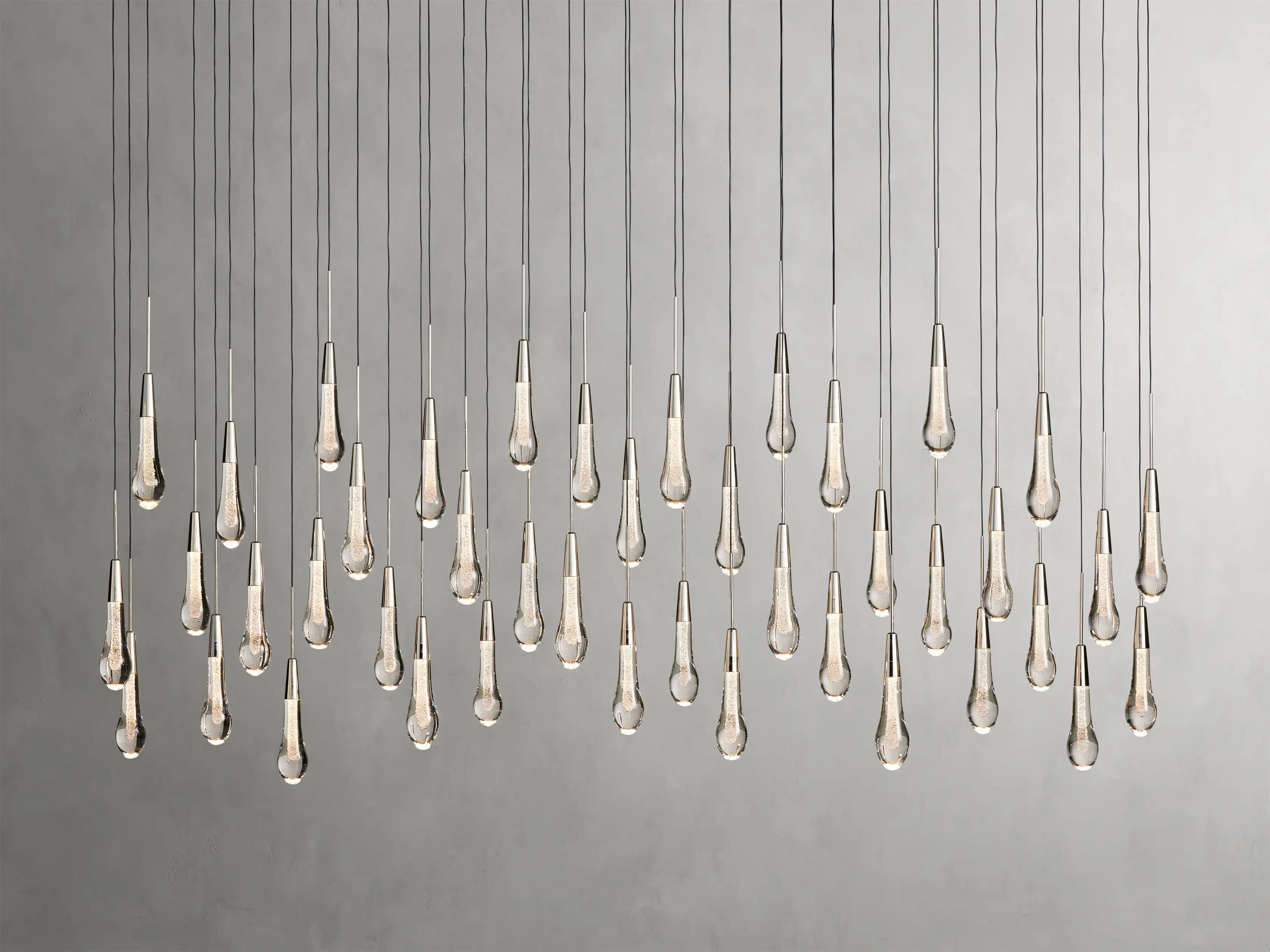 Solitaire Crystal Linear Chandelier 37" 50" 60'' 70" 87" 120''W - Zonesus