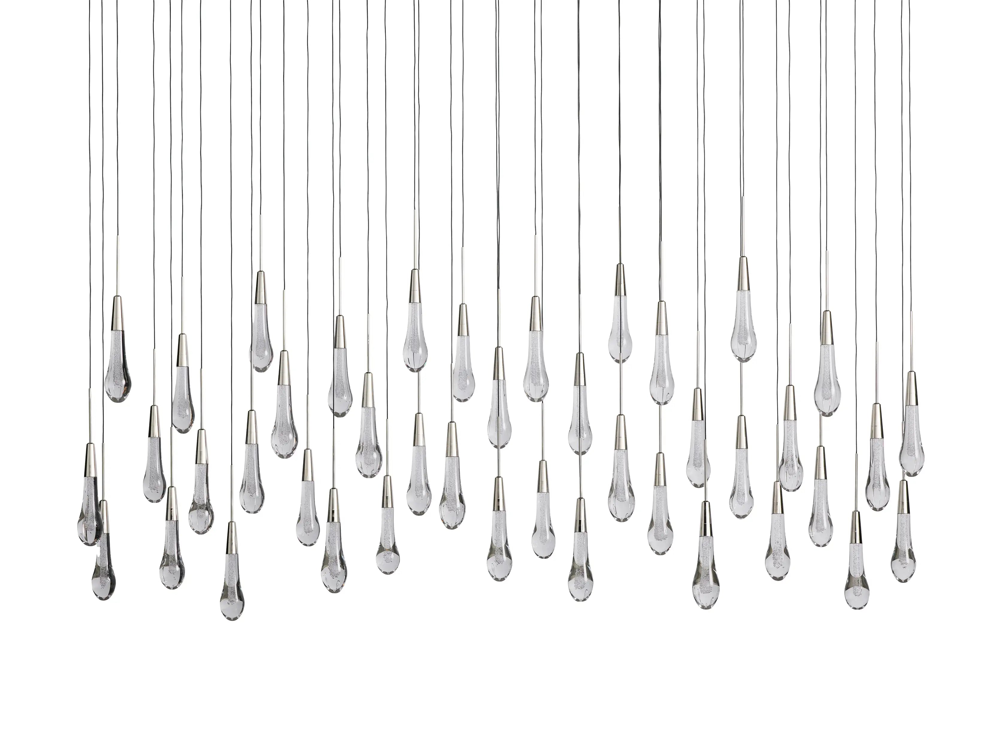 Solitaire Crystal Linear Chandelier 37" 50" 60'' 70" 87" 120''W - Zonesus