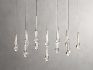 Solitaire Crystal Linear Chandelier 37" 50" 60'' 70" 87" 120''W - Zonesus