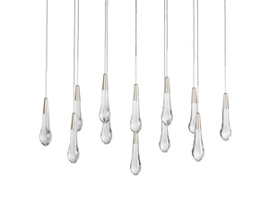 Solitaire Crystal Linear Chandelier 37" 50" 60'' 70" 87" 120''W - Zonesus