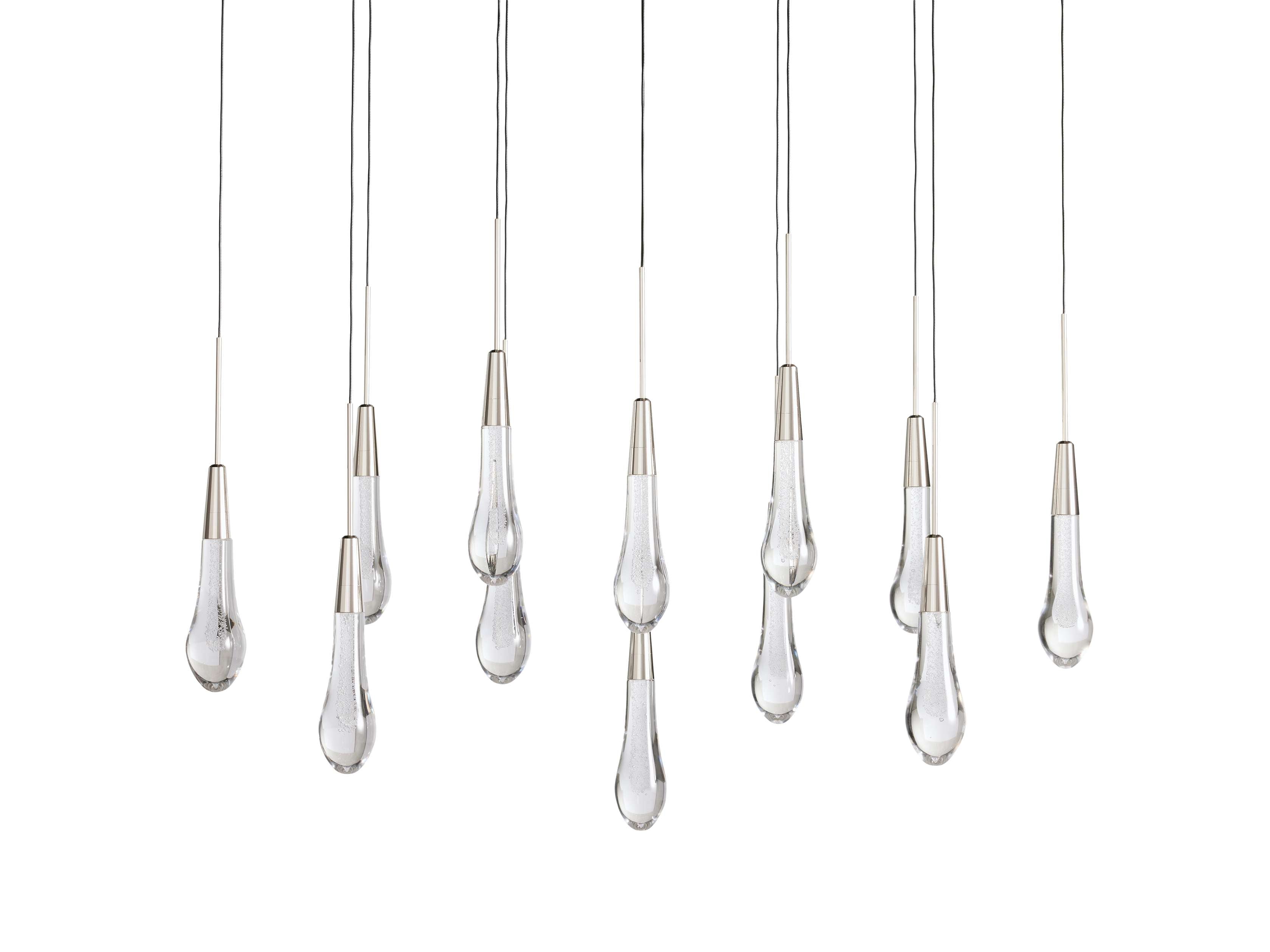 Solitaire Crystal Linear Chandelier 37" 50" 60'' 70" 87" 120''W - Zonesus