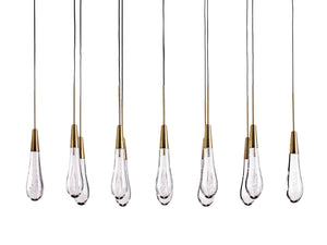 Solitaire Crystal Linear Chandelier 37" 50" 60'' 70" 87" 120''W - Zonesus