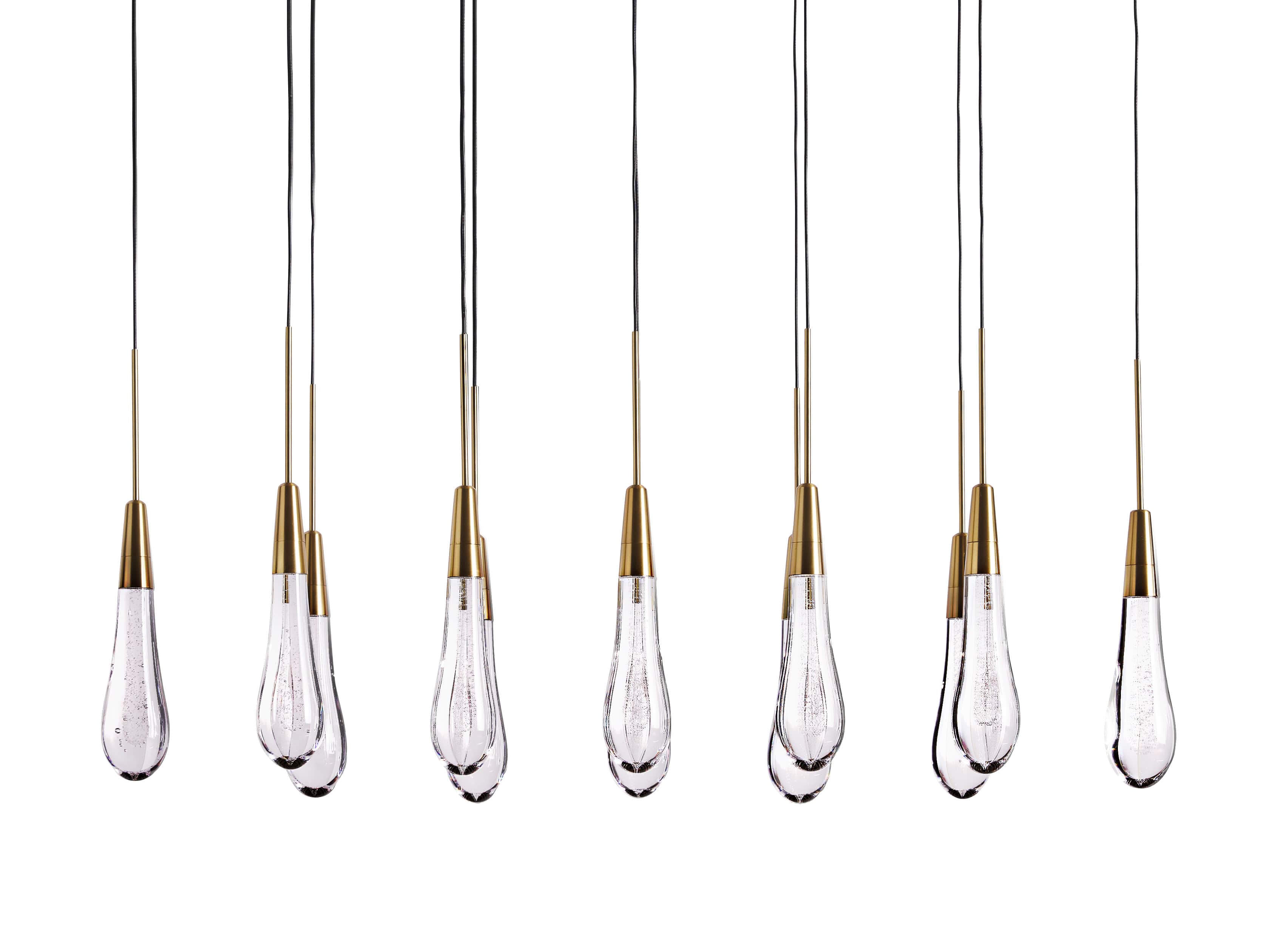 Solitaire Crystal Linear Chandelier 37" 50" 60'' 70" 87" 120''W - Zonesus