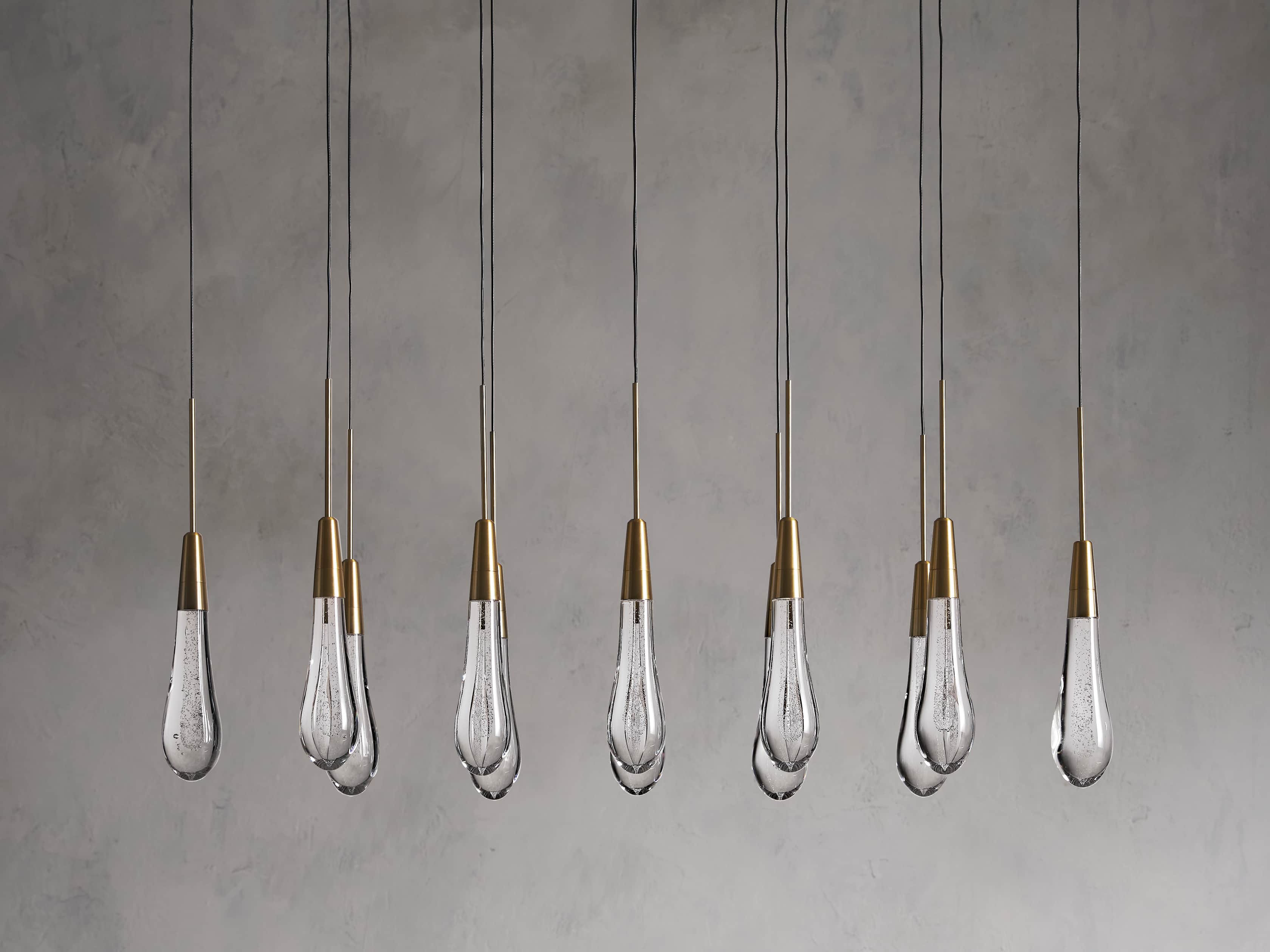 Solitaire Crystal Linear Chandelier 37" 50" 60'' 70" 87" 120''W - Zonesus