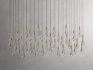 Solitaire Crystal Linear Chandelier 37" 50" 60'' 70" 87" 120''W - Zonesus