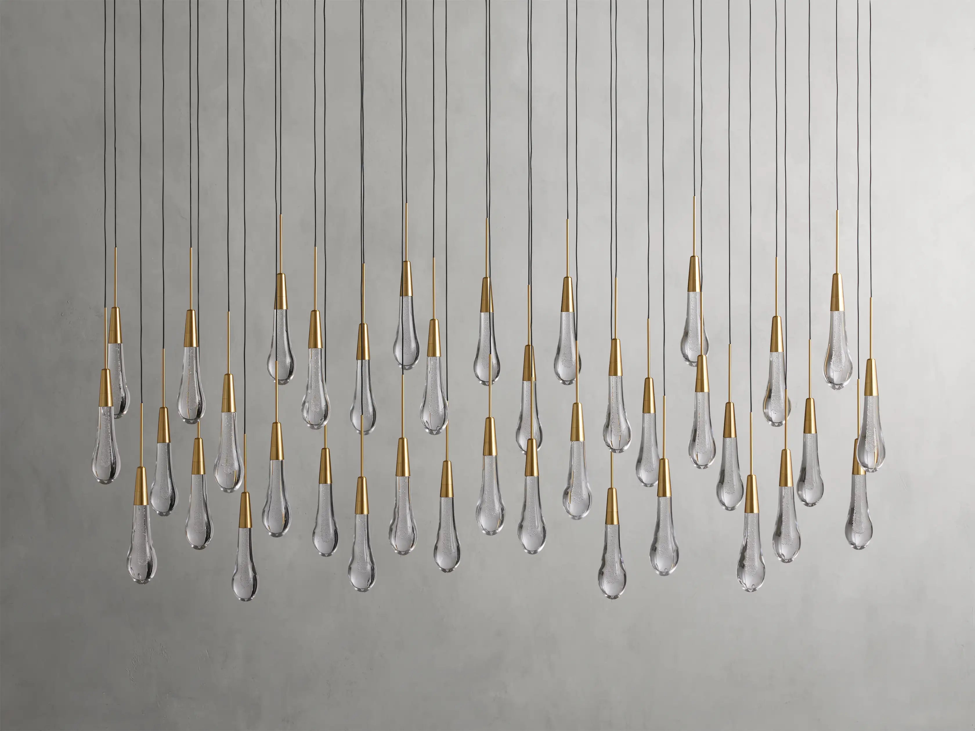 Solitaire Crystal Linear Chandelier 37" 50" 60'' 70" 87" 120''W - Zonesus