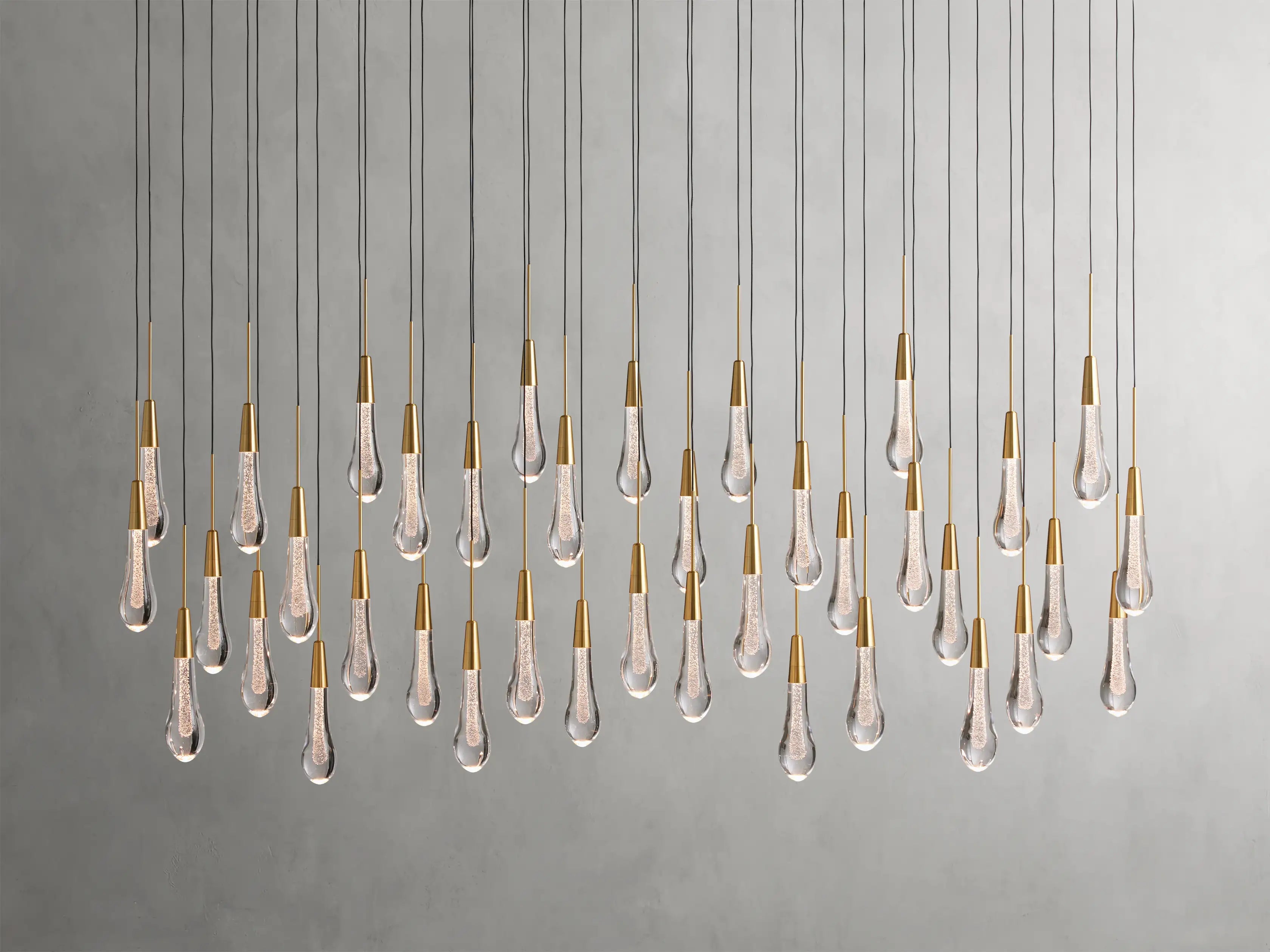 Solitaire Crystal Linear Chandelier 37" 50" 60'' 70" 87" 120''W - Zonesus