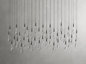 Solitaire Crystal Linear Chandelier 37" 50" 60'' 70" 87" 120''W - Zonesus