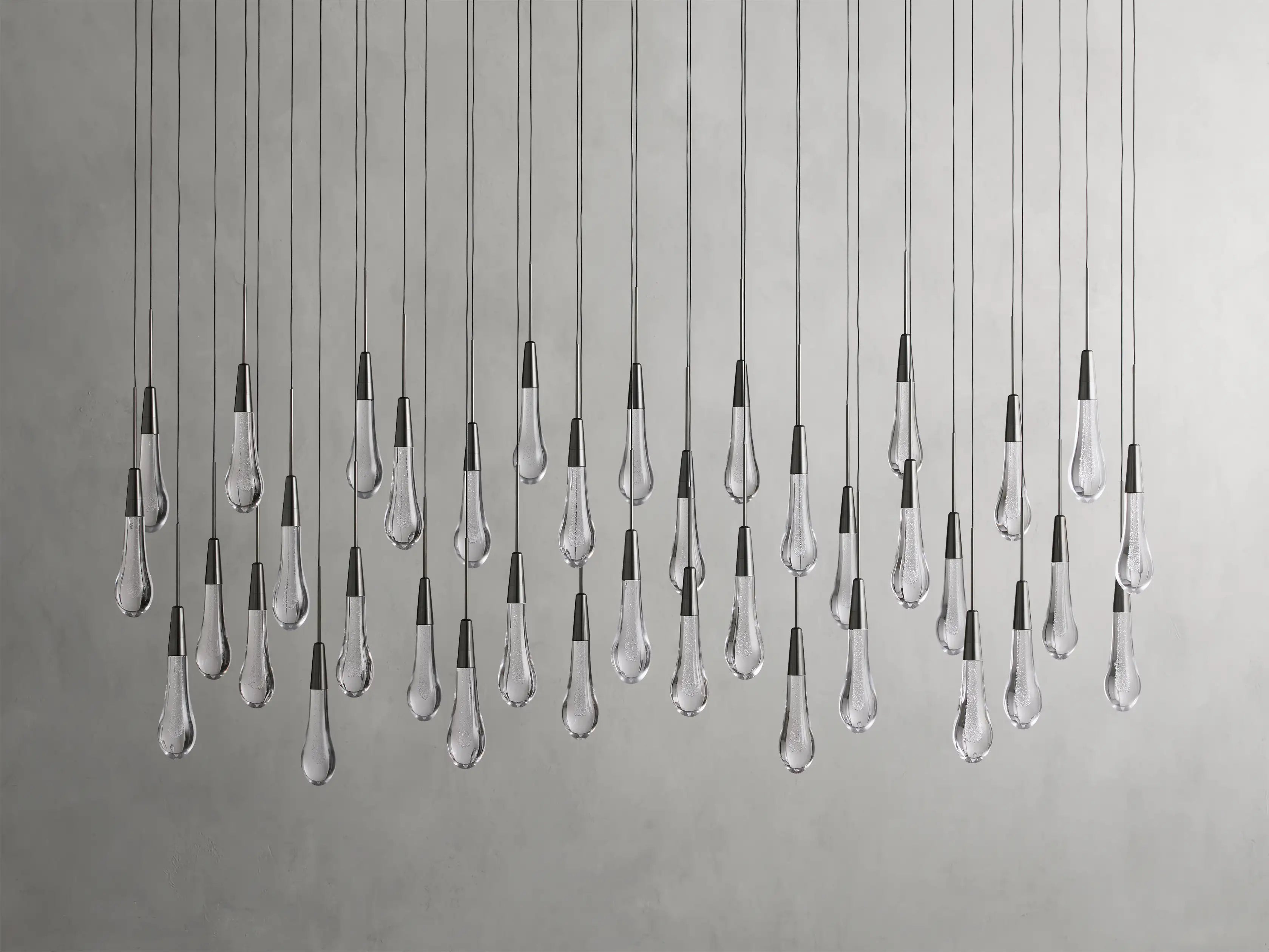 Solitaire Crystal Linear Chandelier 37" 50" 60'' 70" 87" 120''W - Zonesus