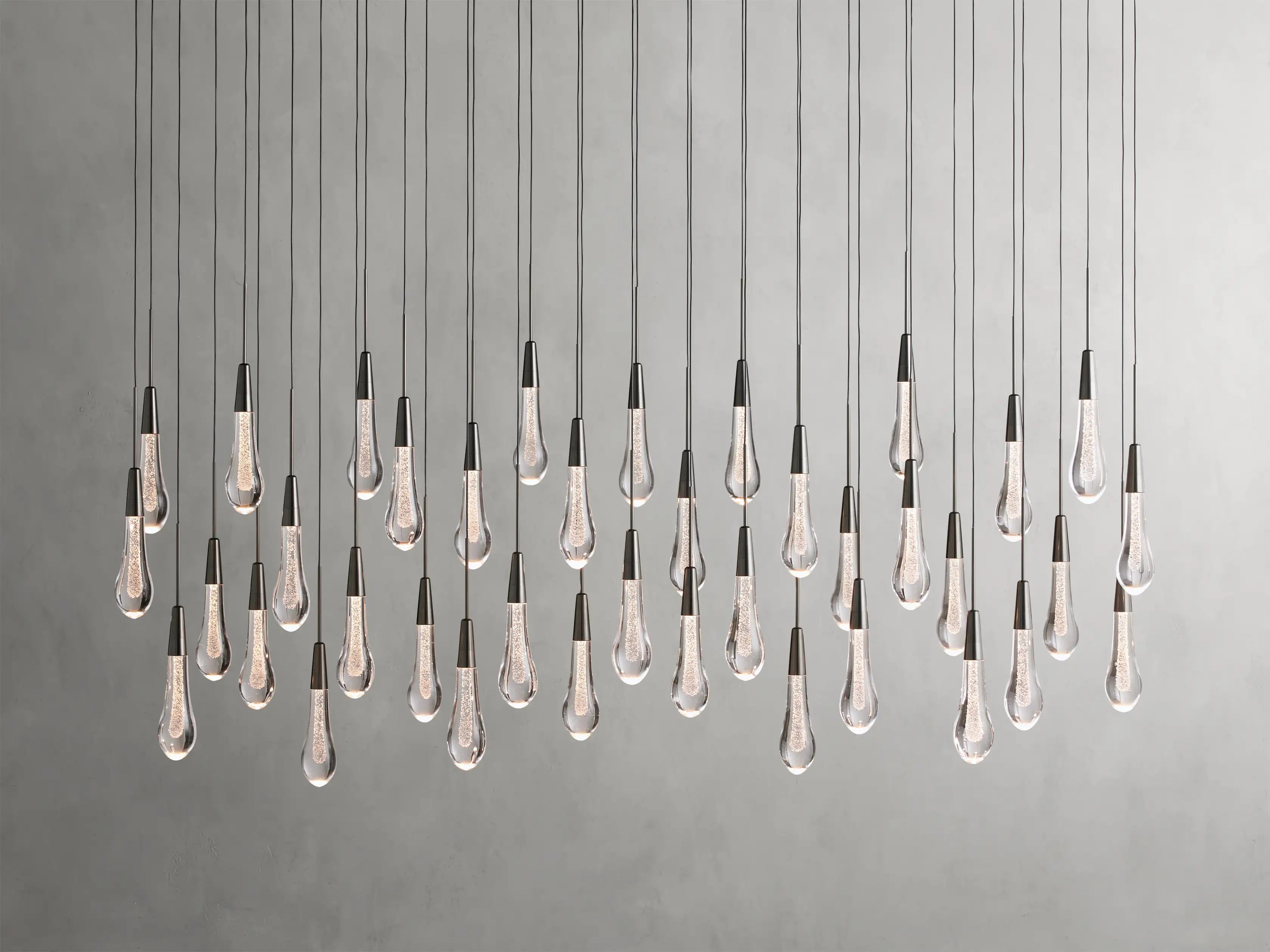 Solitaire Crystal Linear Chandelier 37" 50" 60'' 70" 87" 120''W - Zonesus
