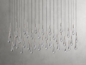 Solitaire Crystal Linear Chandelier 37" 50" 60'' 70" 87" 120''W - Zonesus