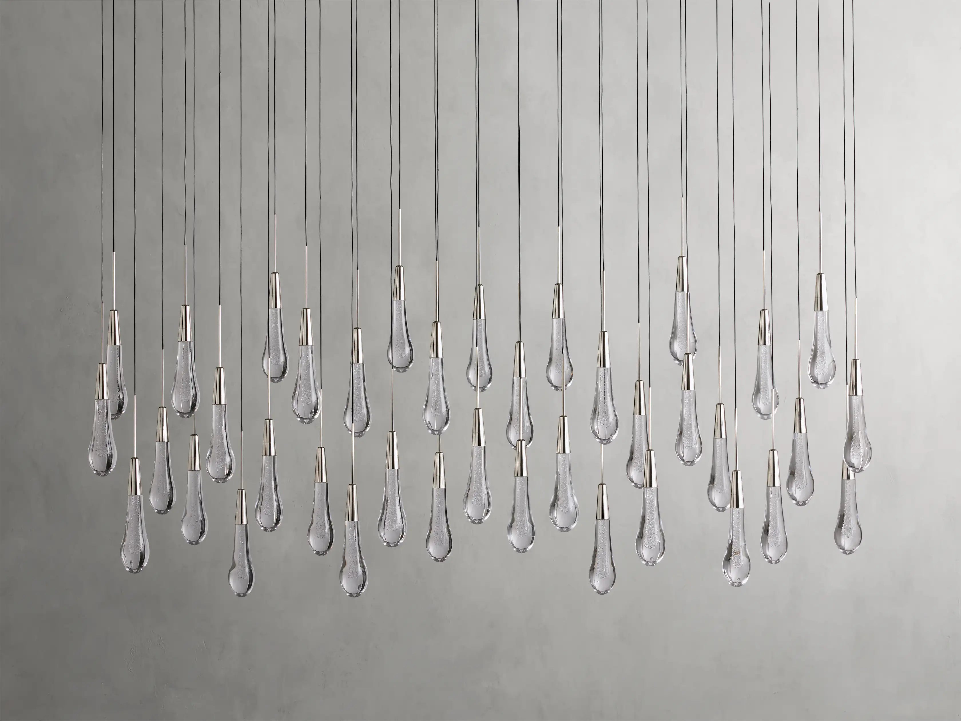 Solitaire Crystal Linear Chandelier 37" 50" 60'' 70" 87" 120''W - Zonesus
