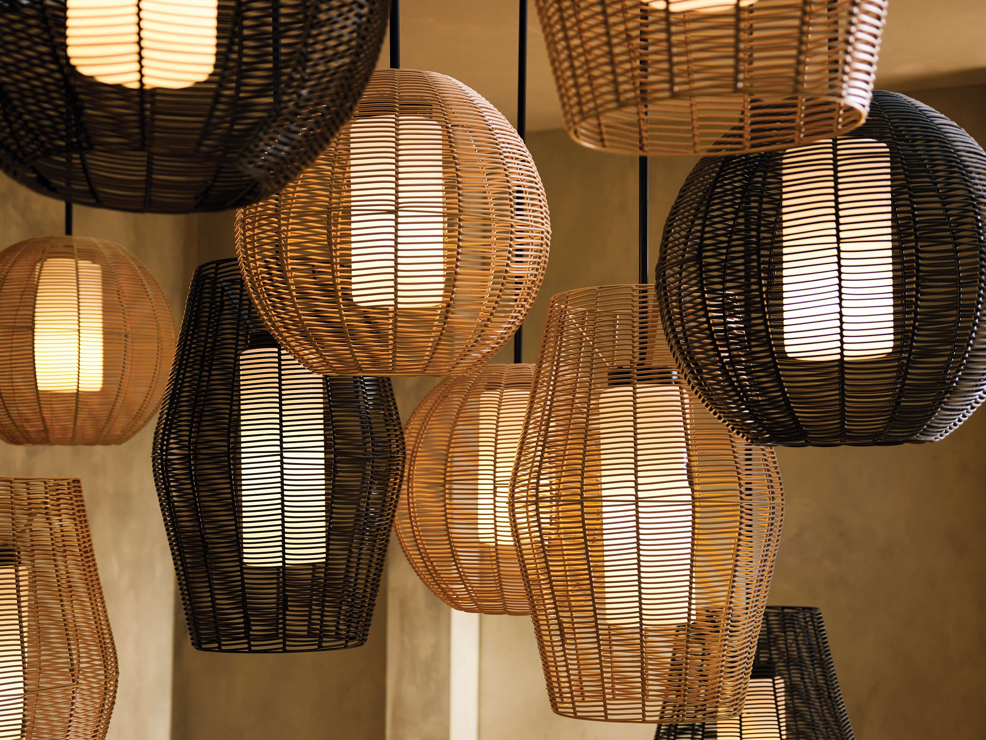 Cohen Globe Wicker Outdoor Pendant 20''D - Zonesus