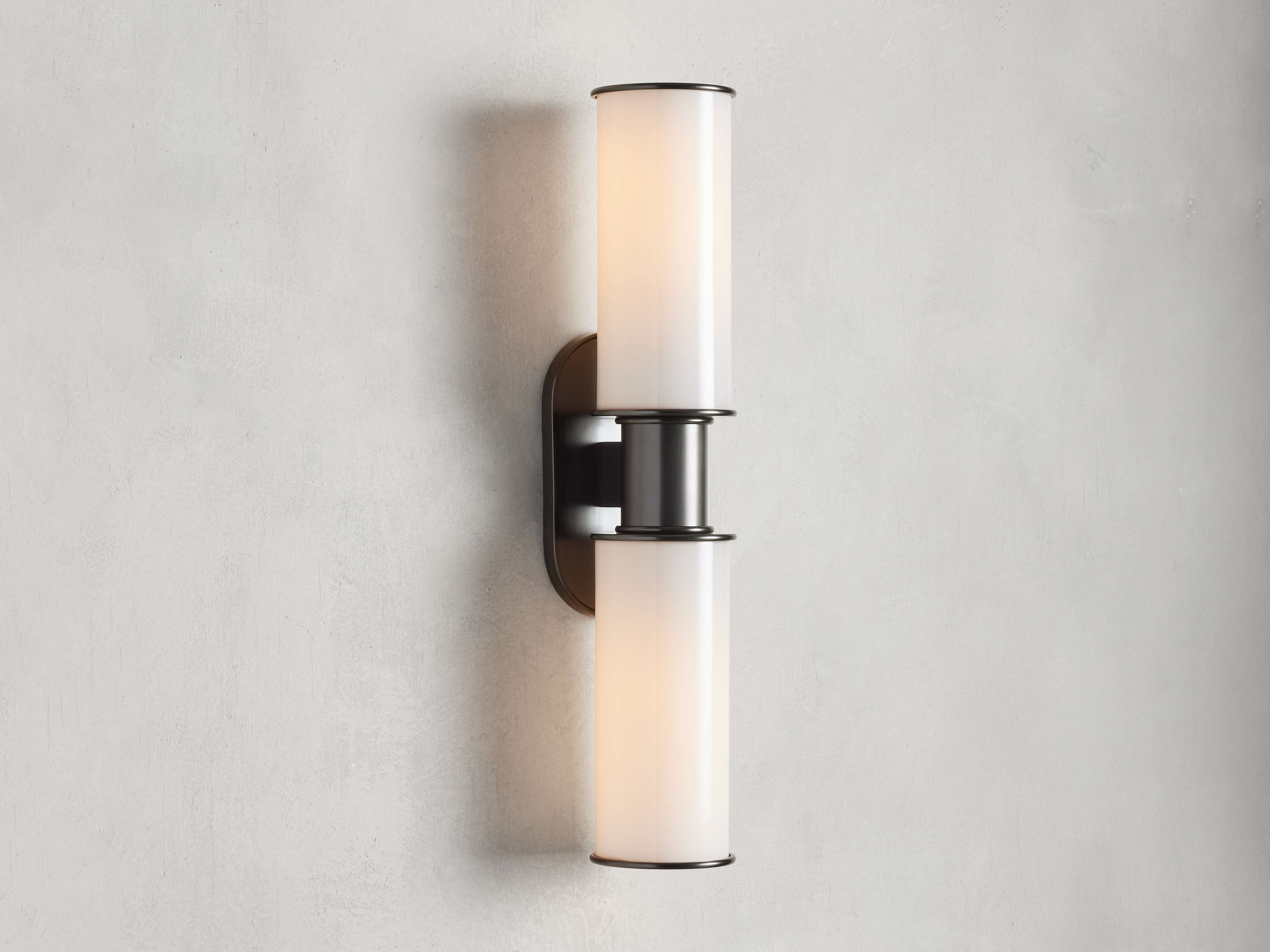 Harlin 2-Light Bronze Wall Sconce in Milk - Zonesus