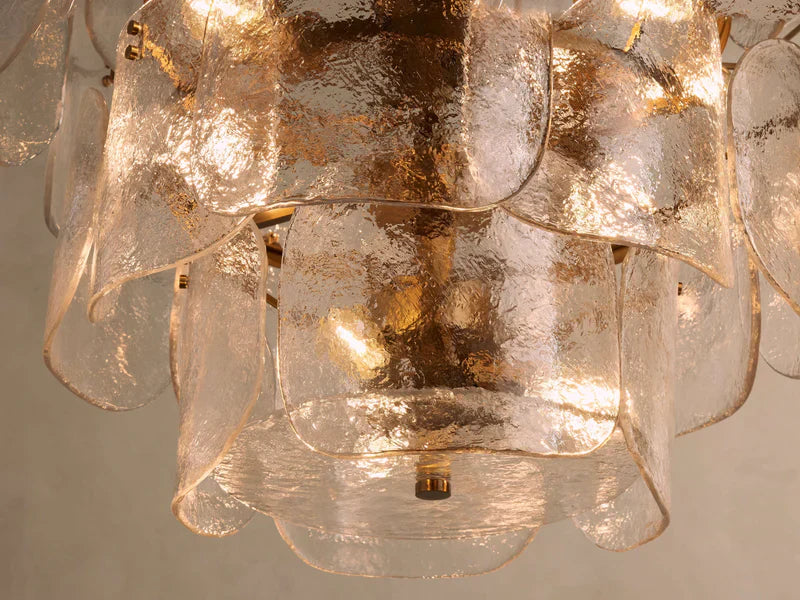 Blaire Round Glass Chandelier 32''D - CLEAR - Zonesus