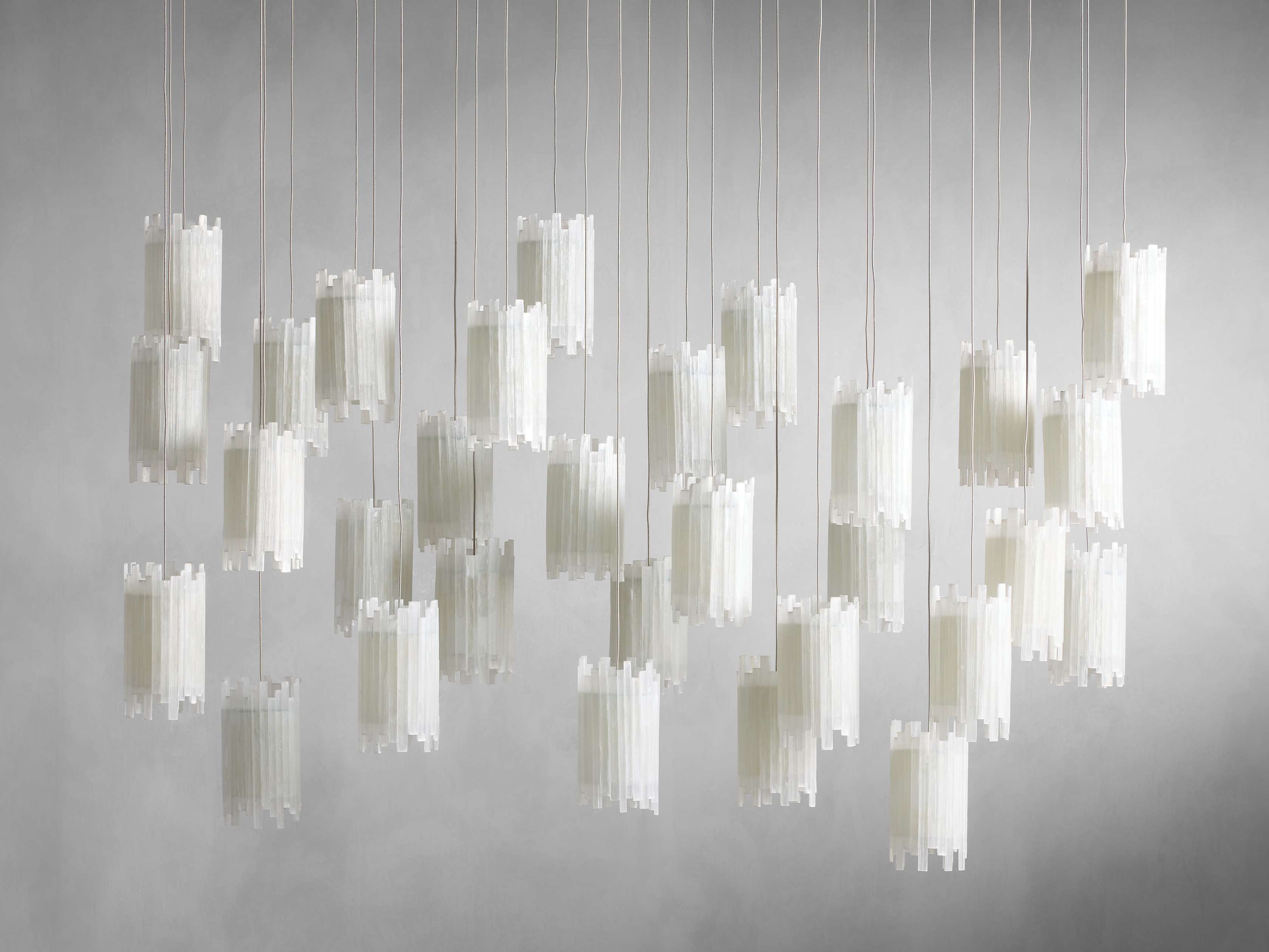Gianna Rectangular Selenite Stone Chandelier 15 LIGHT 20 LIGHT - Zonesus