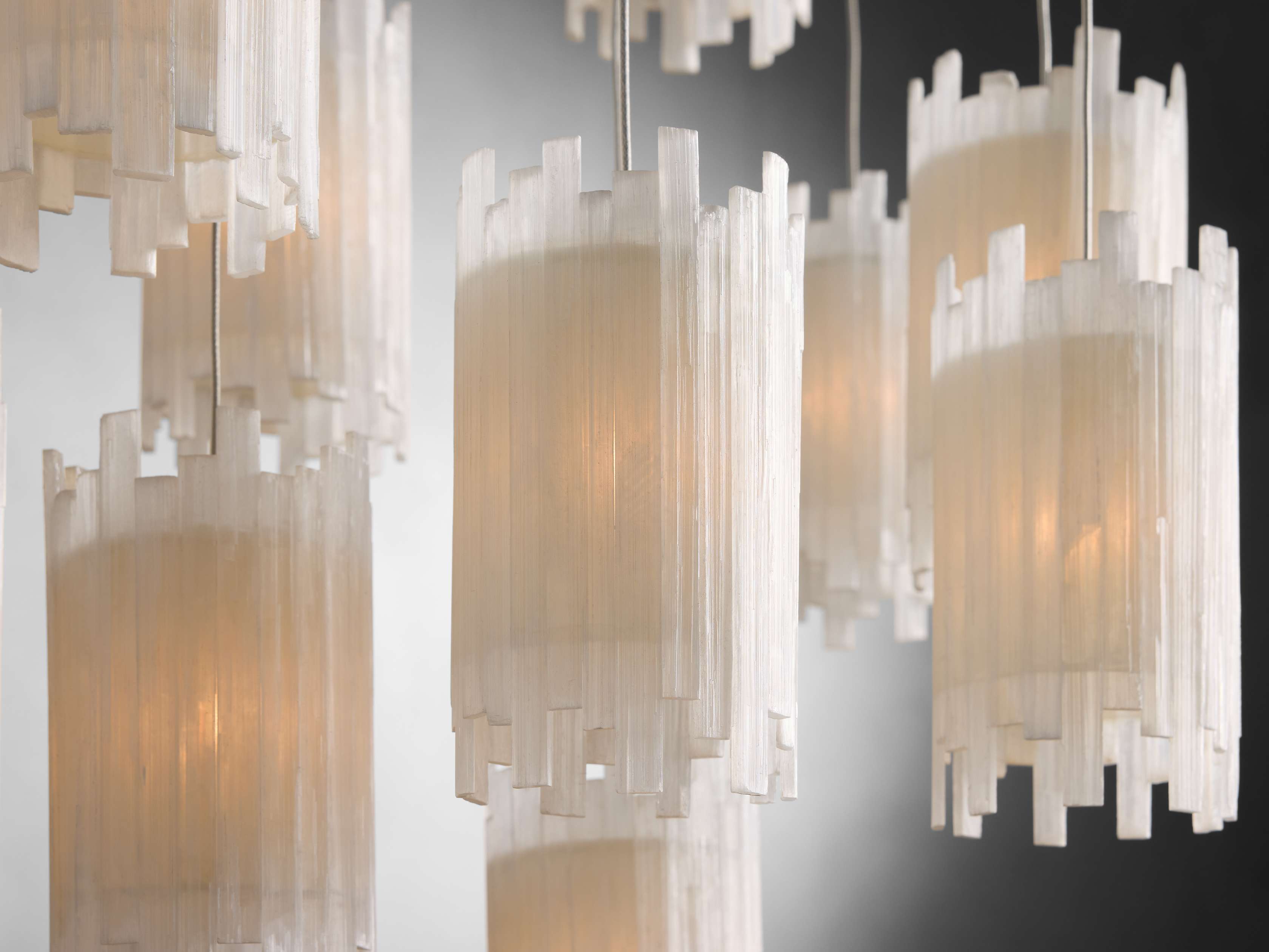 Gianna Rectangular Selenite Stone Chandelier 15 LIGHT 20 LIGHT - Zonesus