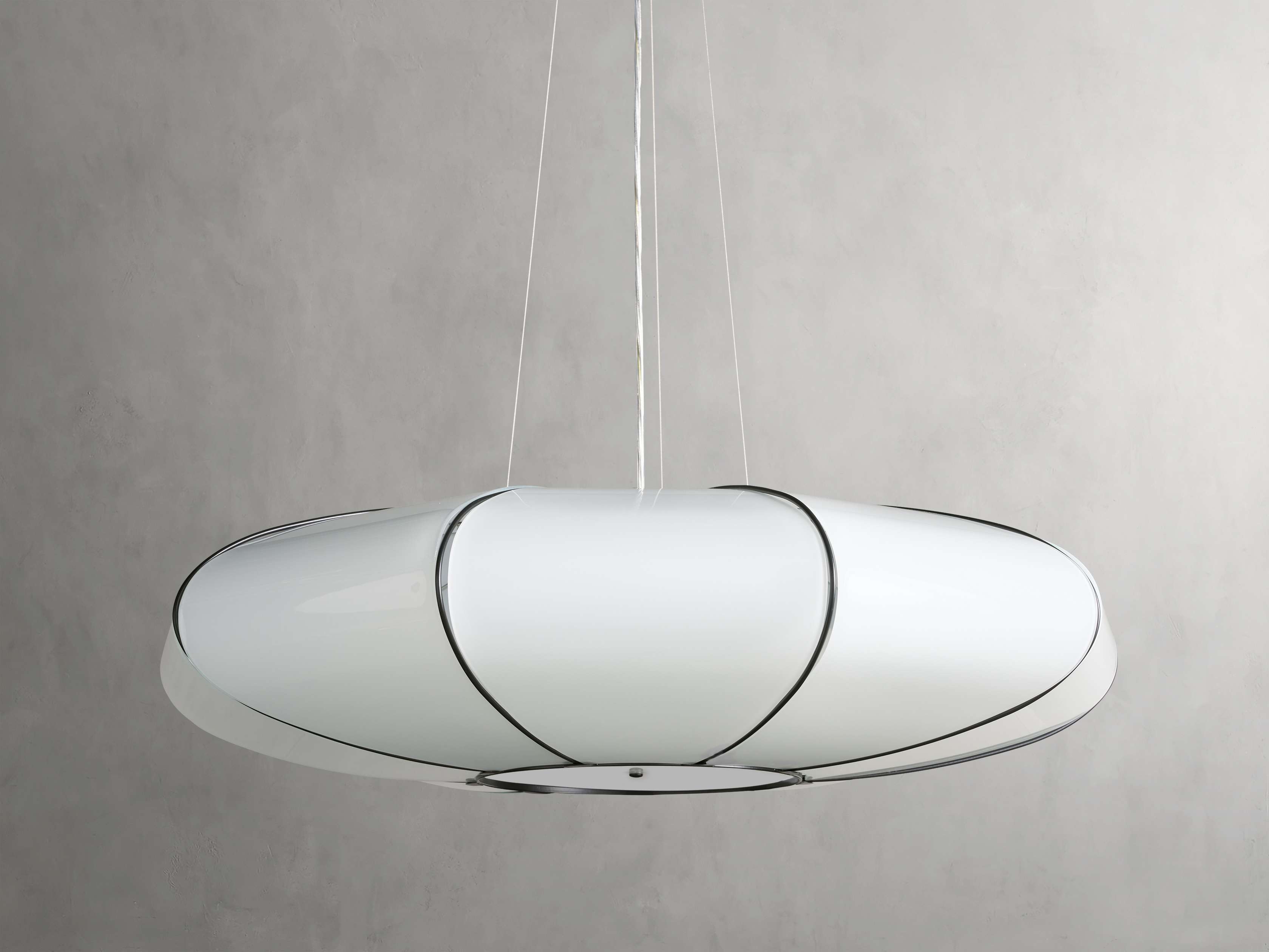 Nuvola White Milk Glass Chandelier 30''D - Zonesus