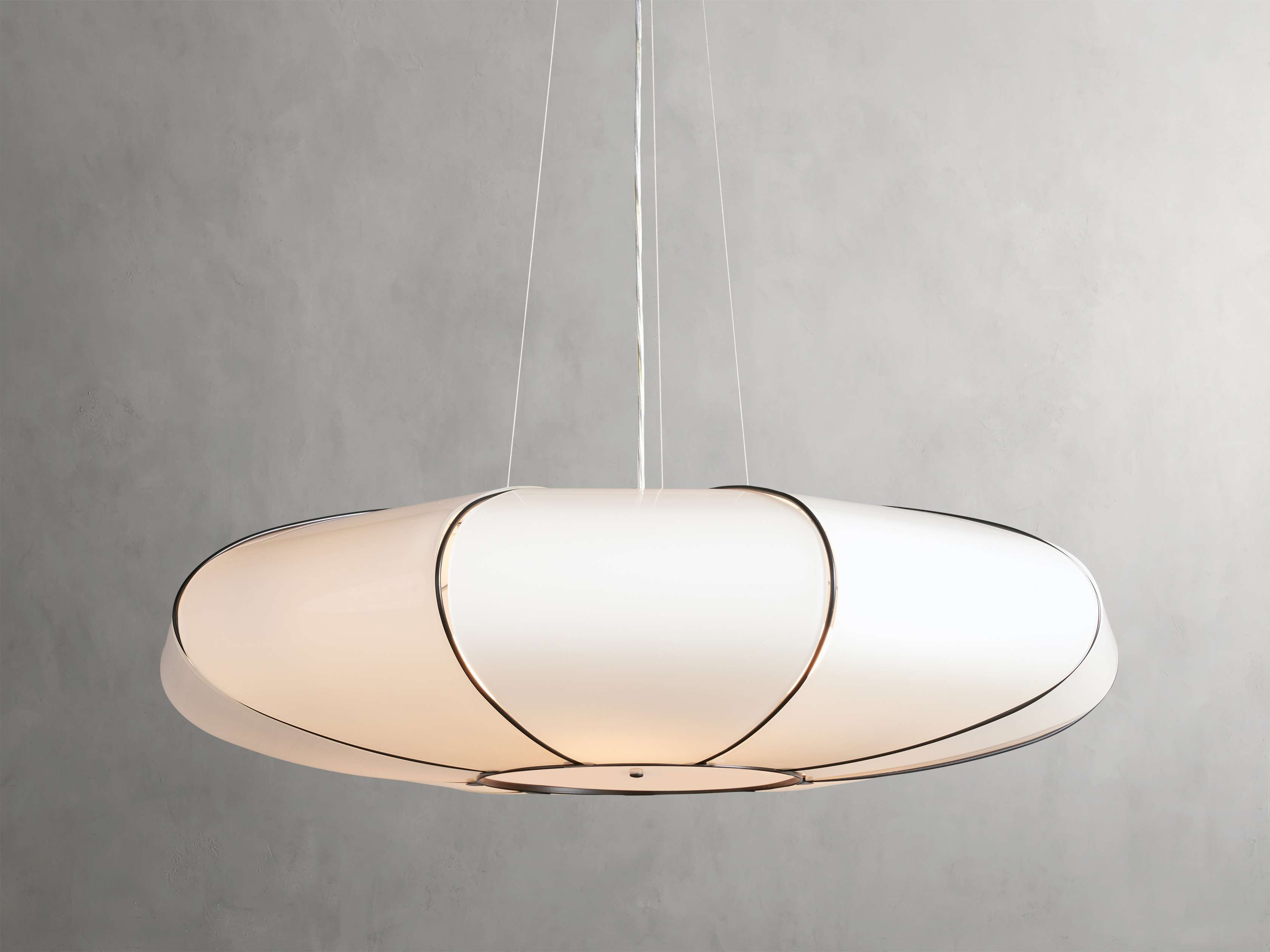 Nuvola White Milk Glass Chandelier 30''D - Zonesus