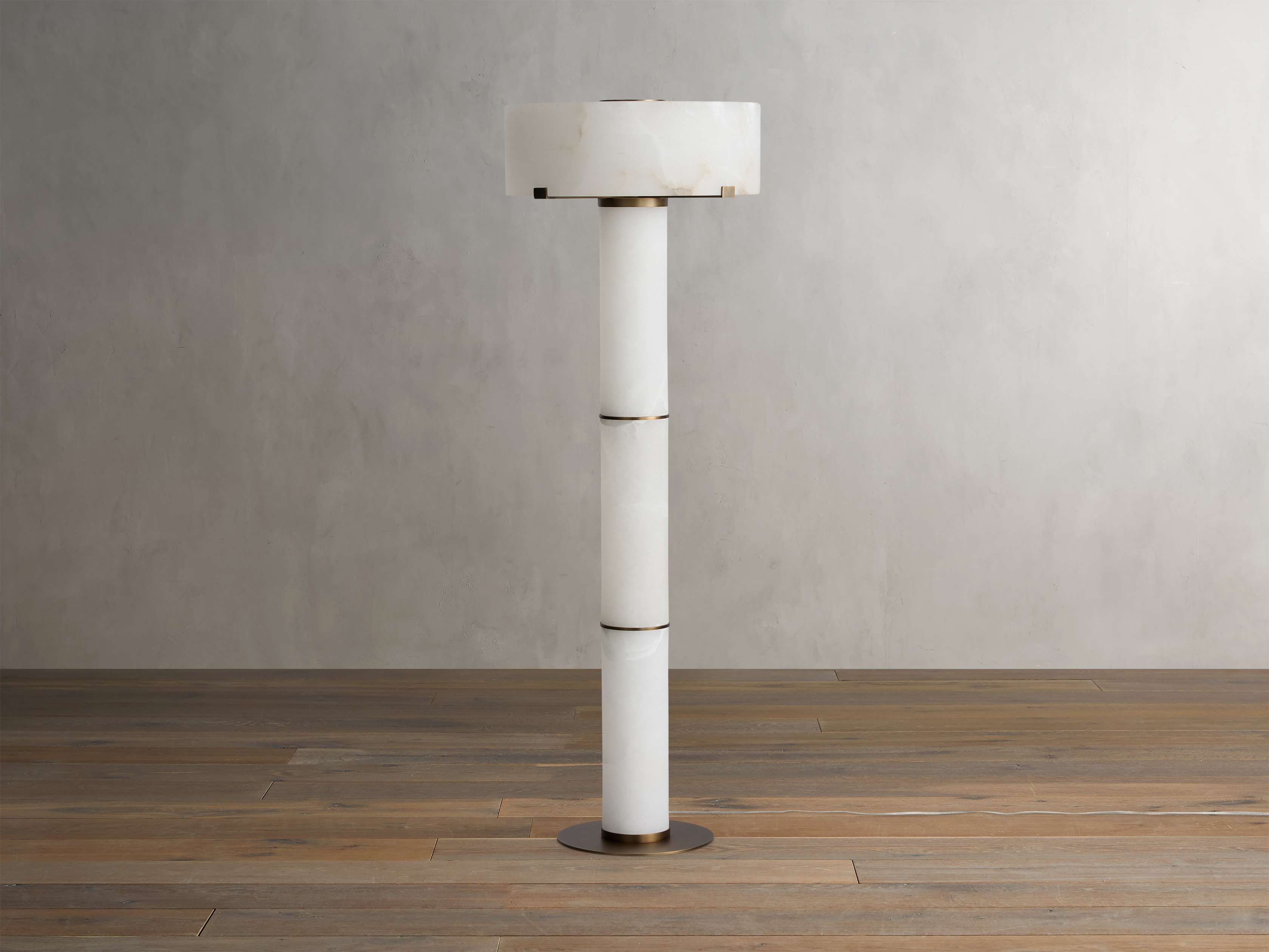Chayla Alabaster Stone Floor Lamp 64''H - Zonesus