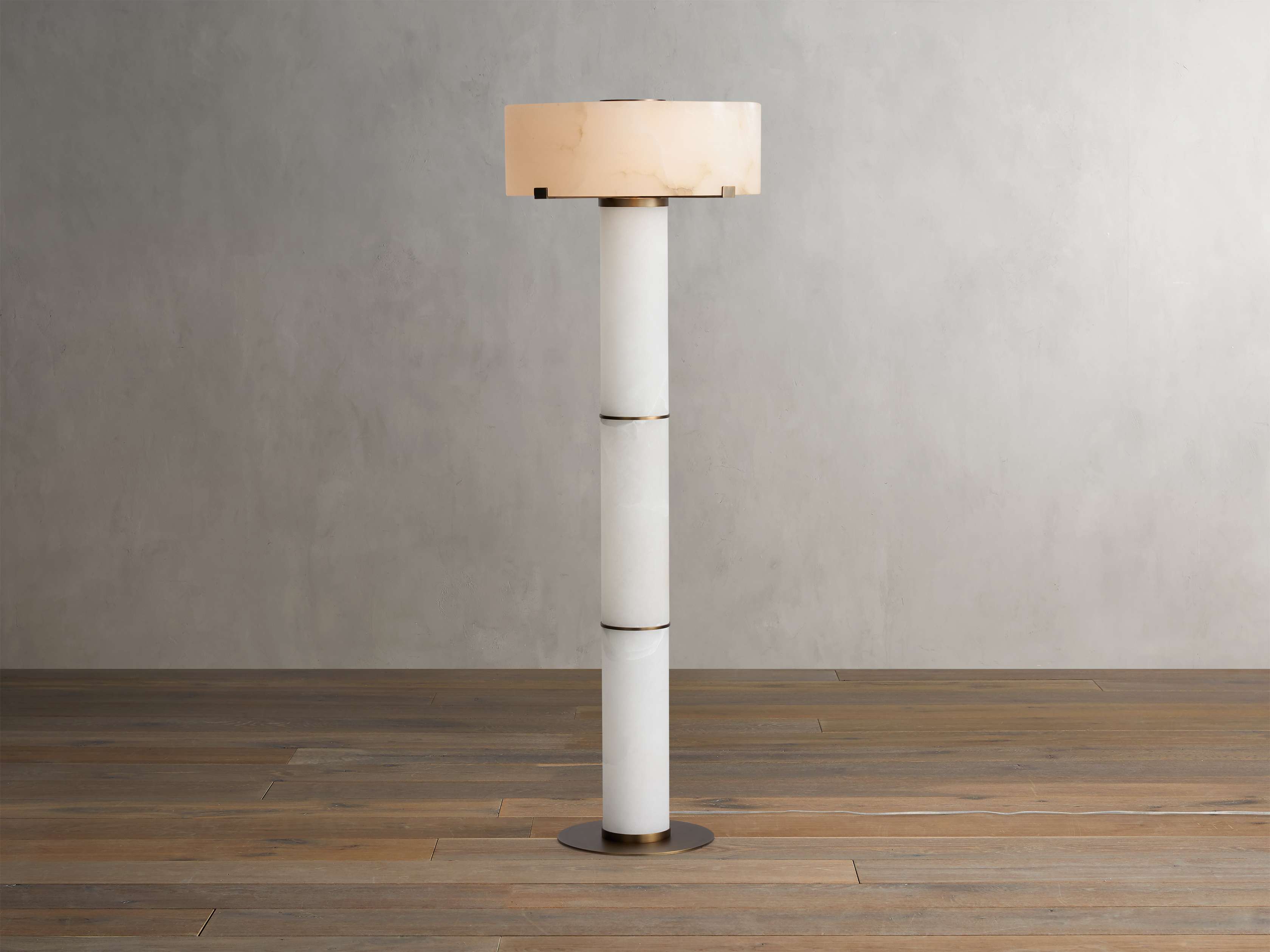 Chayla Alabaster Stone Floor Lamp 64''H - Zonesus