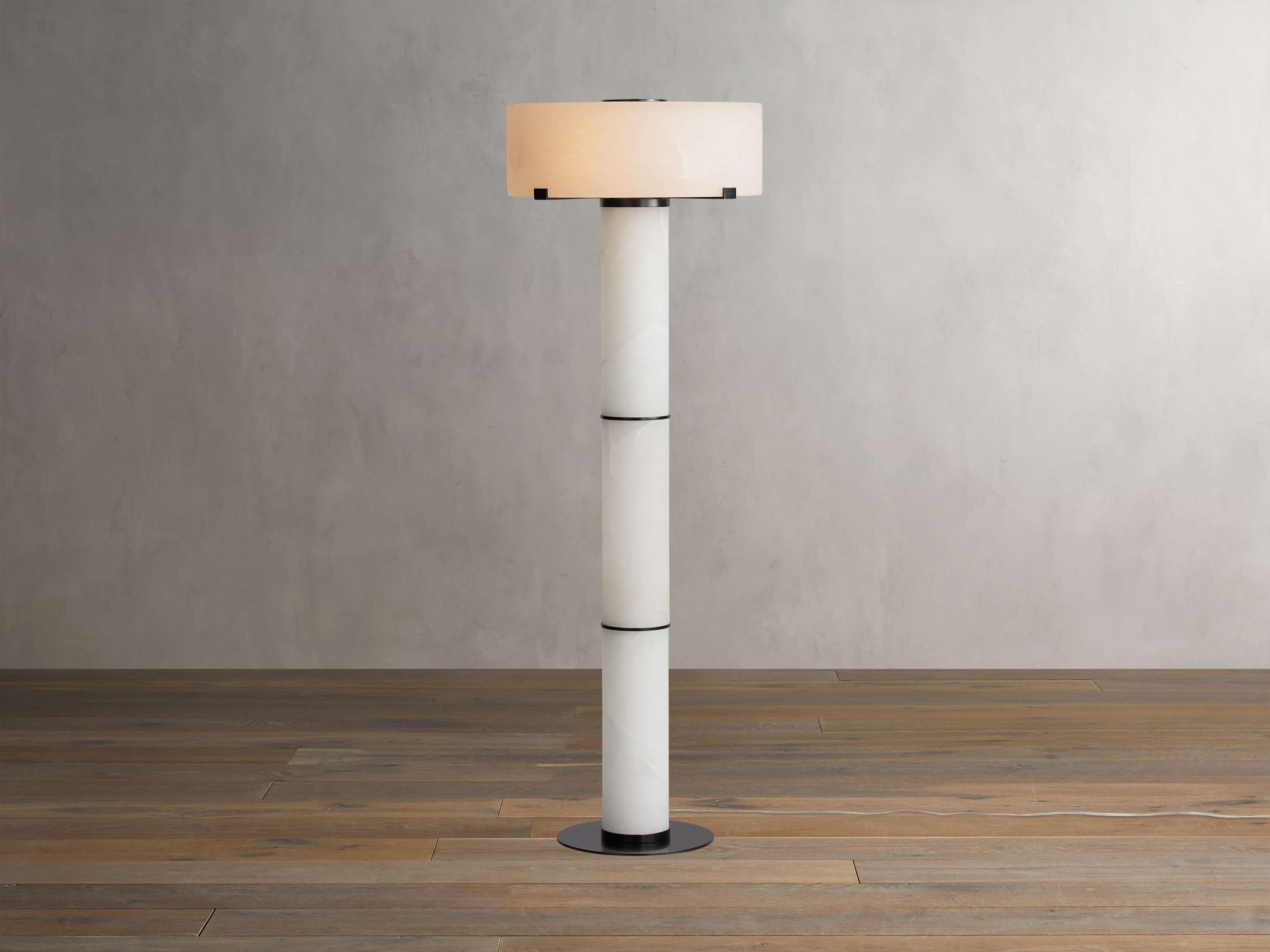 Chayla Alabaster Stone Floor Lamp 64''H - Zonesus