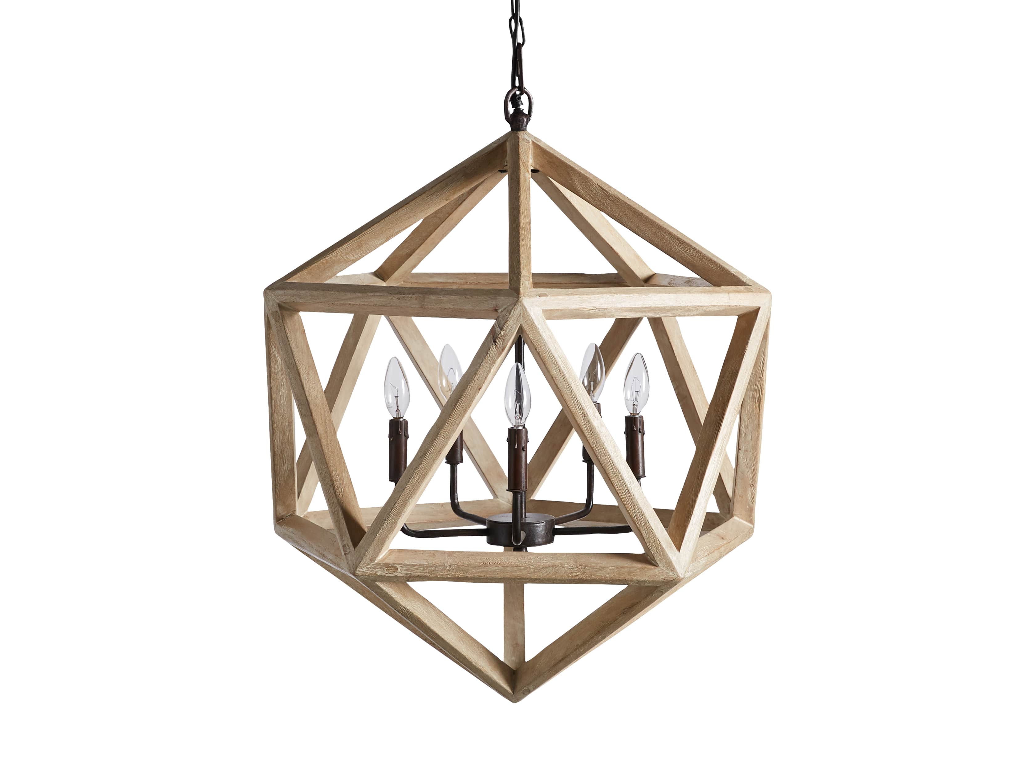 Wooden Geode Chandelier in Natural - Zonesus