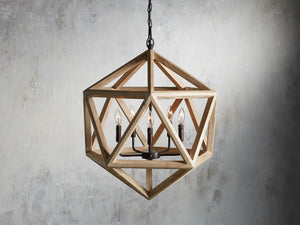 Wooden Geode Chandelier in Natural - Zonesus