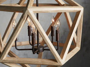 Wooden Geode Chandelier in Natural - Zonesus
