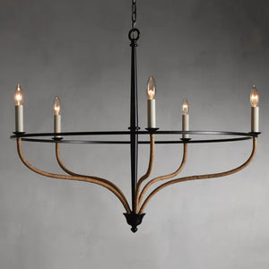 Rosalind Rattan Chandelier in Black - Zonesus