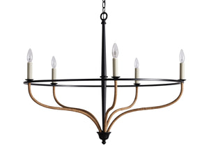 Rosalind Rattan Chandelier in Black - Zonesus