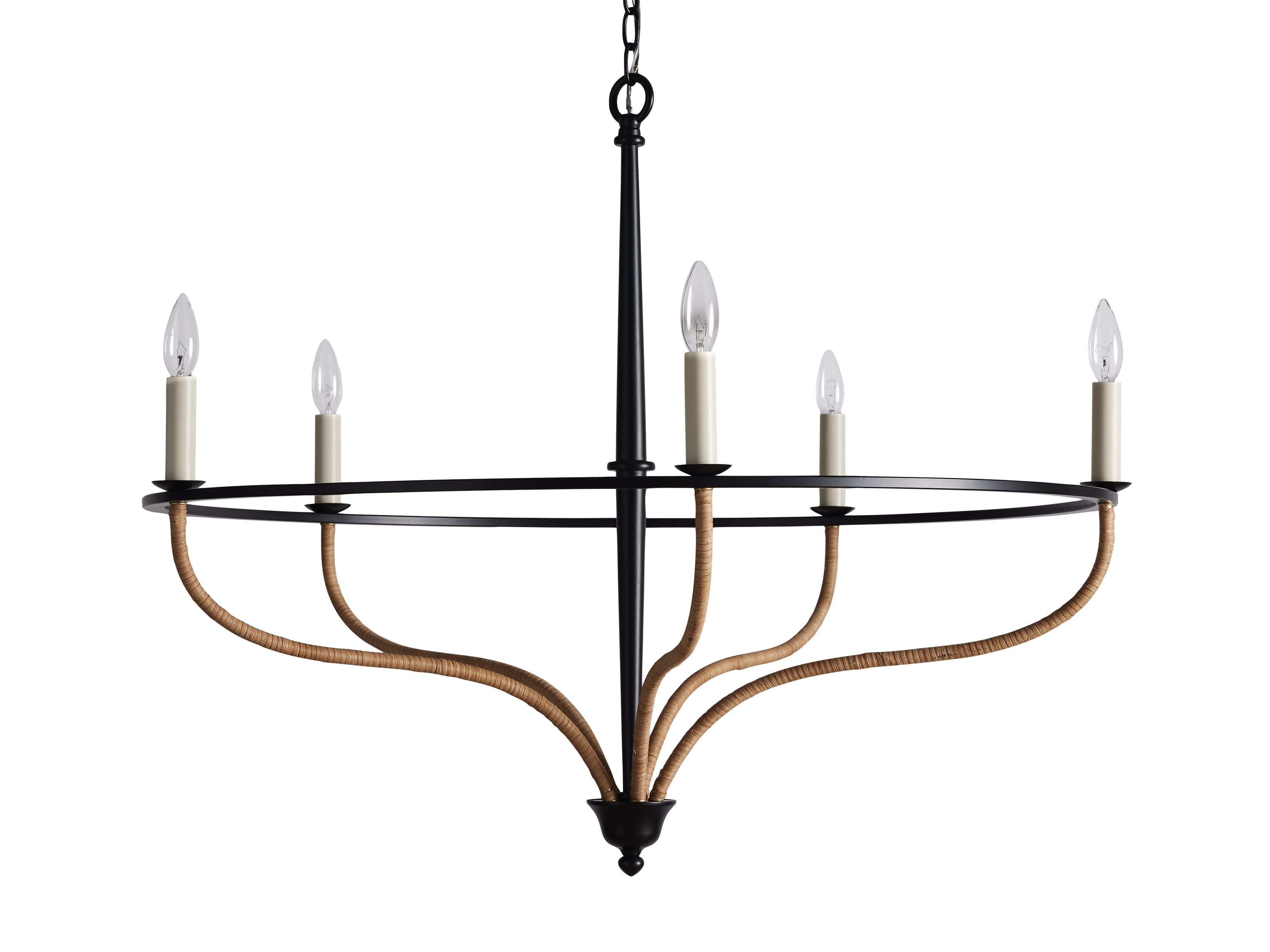 Rosalind Rattan Chandelier in Black - Zonesus