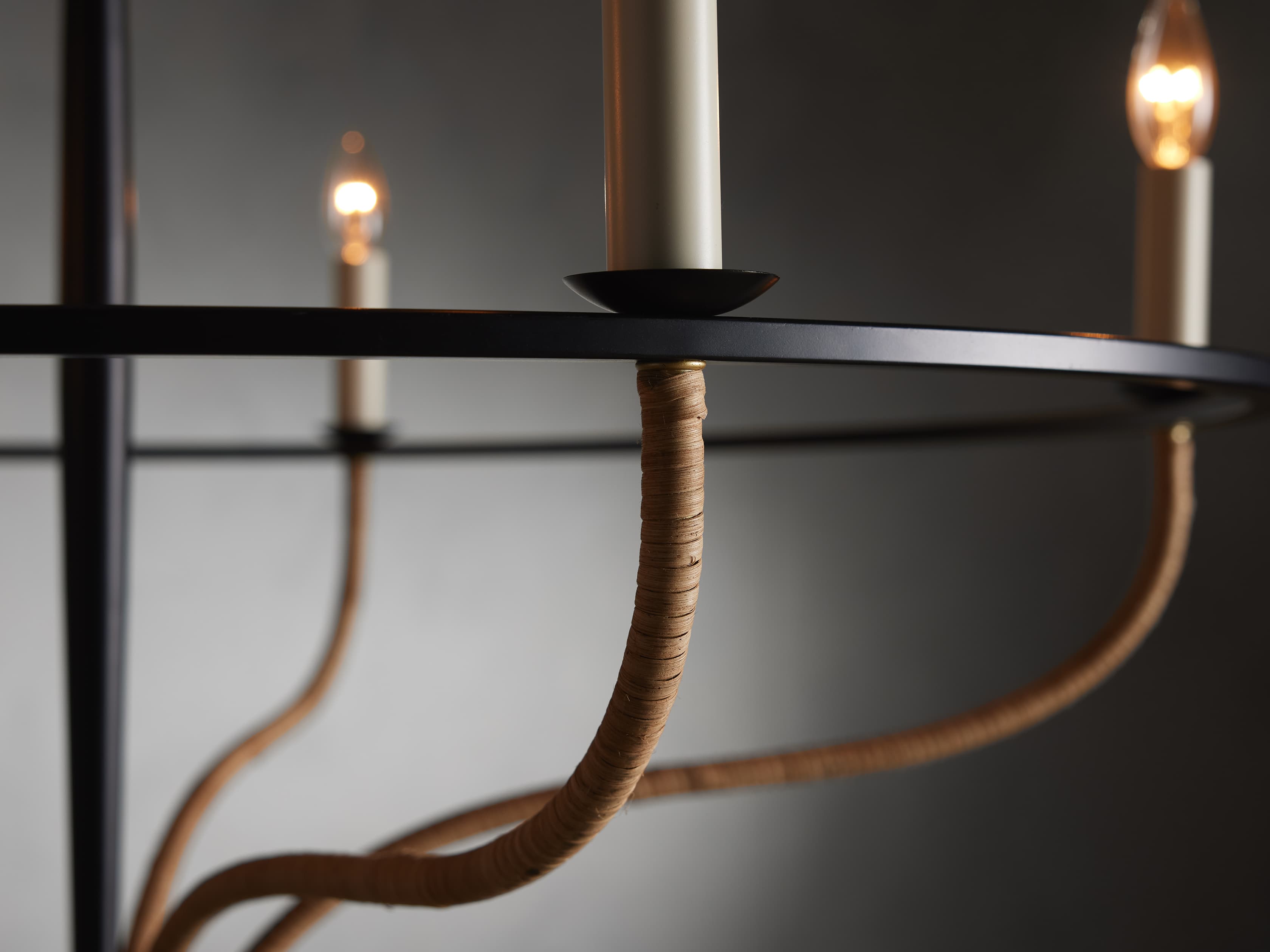 Rosalind Rattan Chandelier in Black - Zonesus
