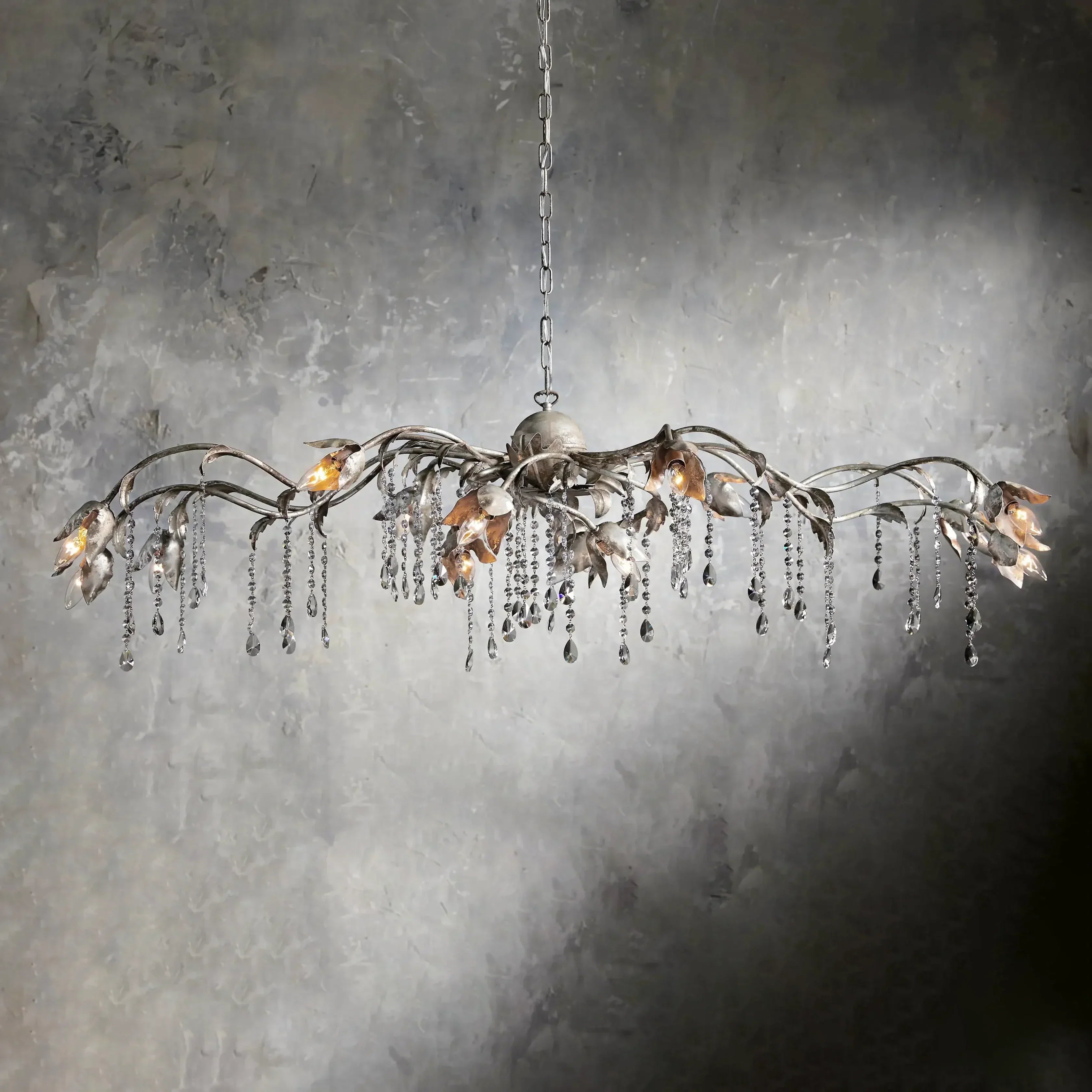Viticcio Rectangular Chandelier in Silver - Zonesus