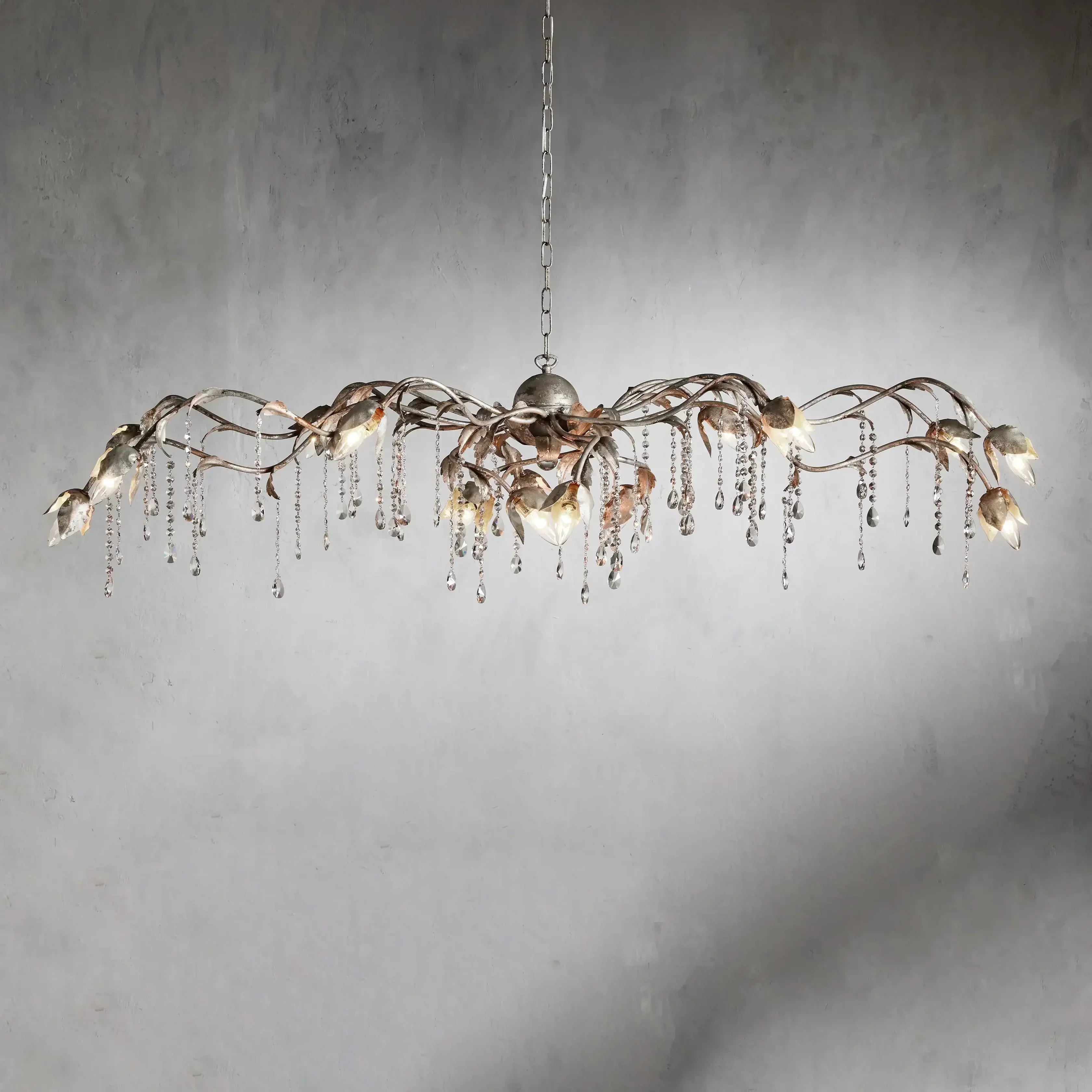 Viticcio Rectangular Chandelier in Silver - Zonesus