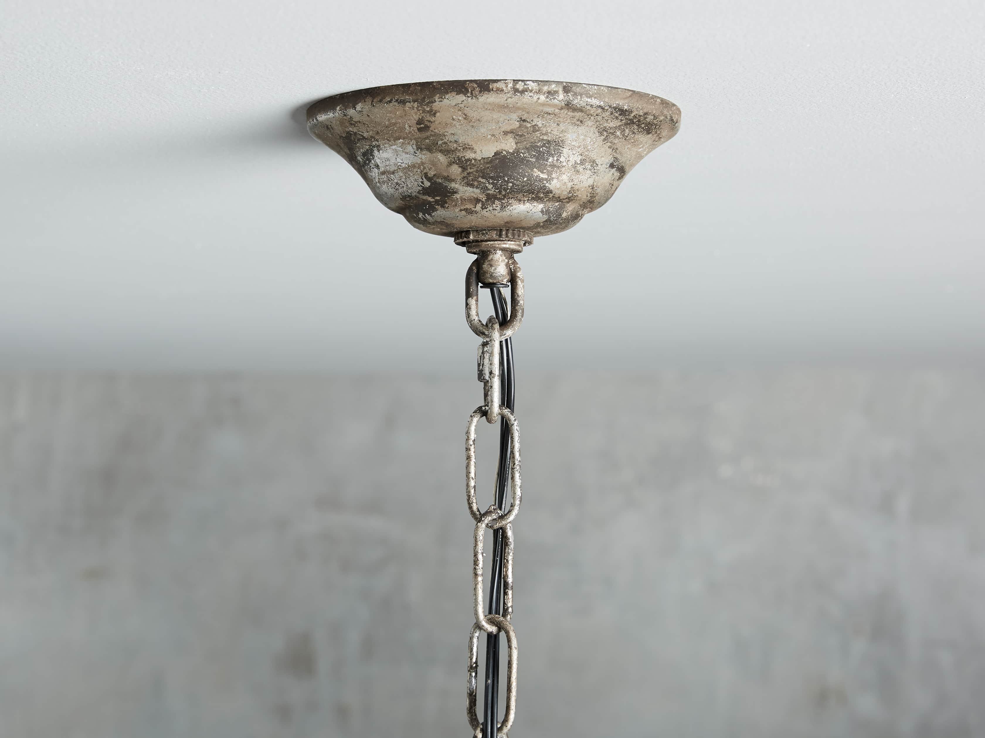 La Cage 12-Light Round Chandelier in Silver Clay - Zonesus