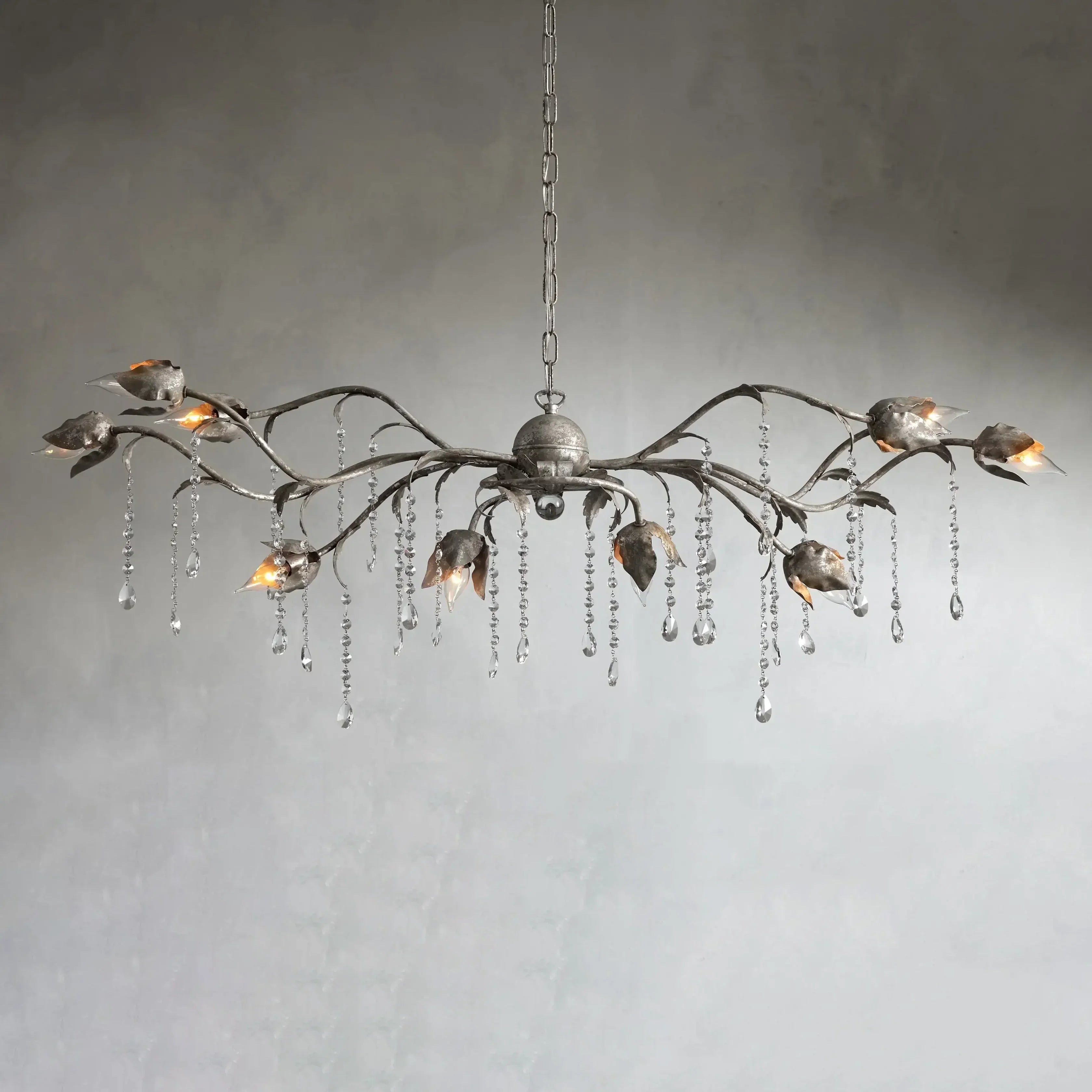 Viticcio Rectangular Chandelier in Silver - Zonesus
