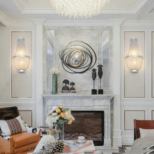 Tassel Aluminum Chain Wall Sconce In Living Room - Zonesus