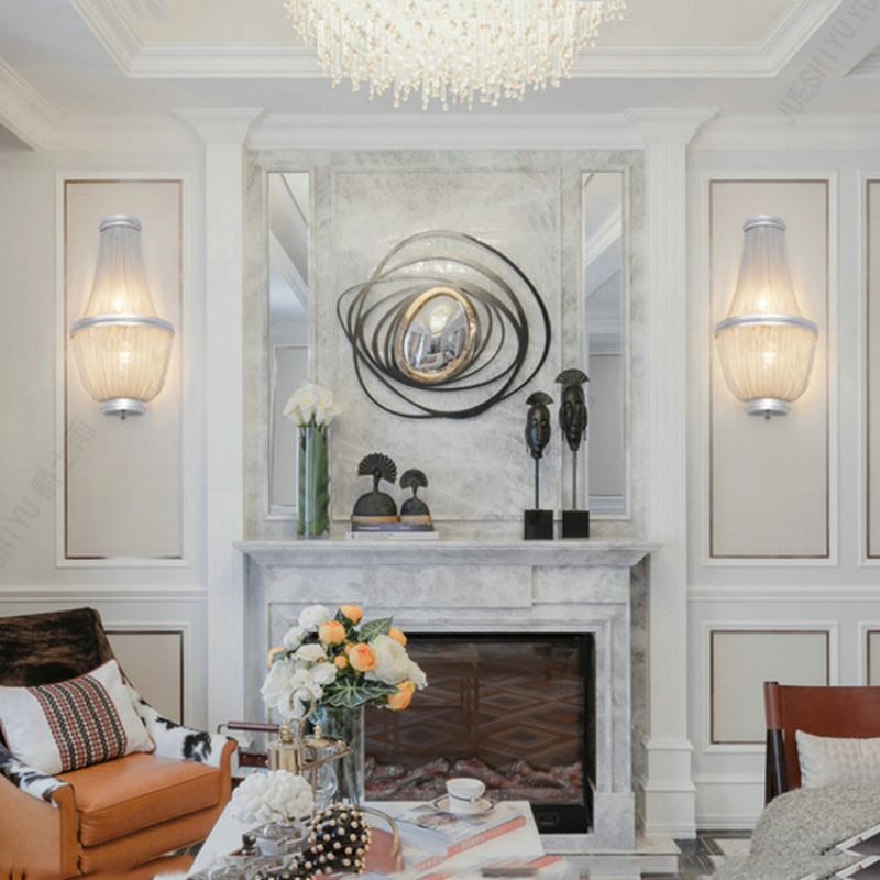 Tassel Aluminum Chain Wall Sconce In Living Room - Zonesus