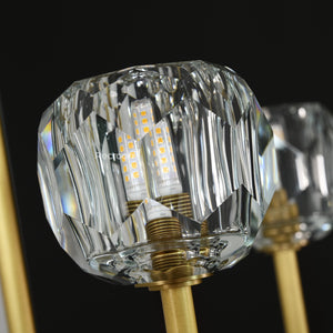 Boulew Crystal Glass Double Linear Chandelier 60" - Zonesus