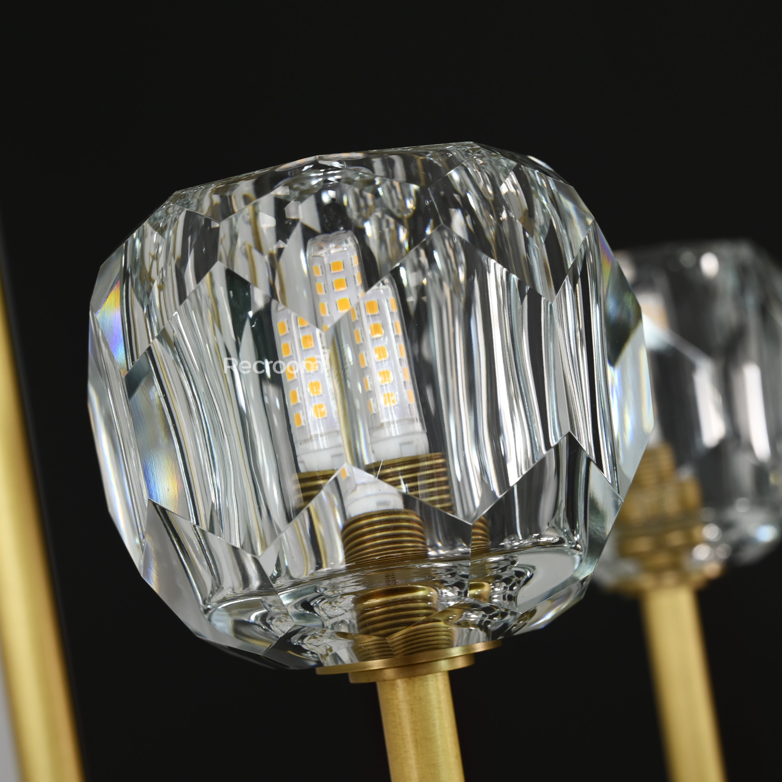 Boulew Crystal Glass Double Linear Chandelier 60" - Zonesus