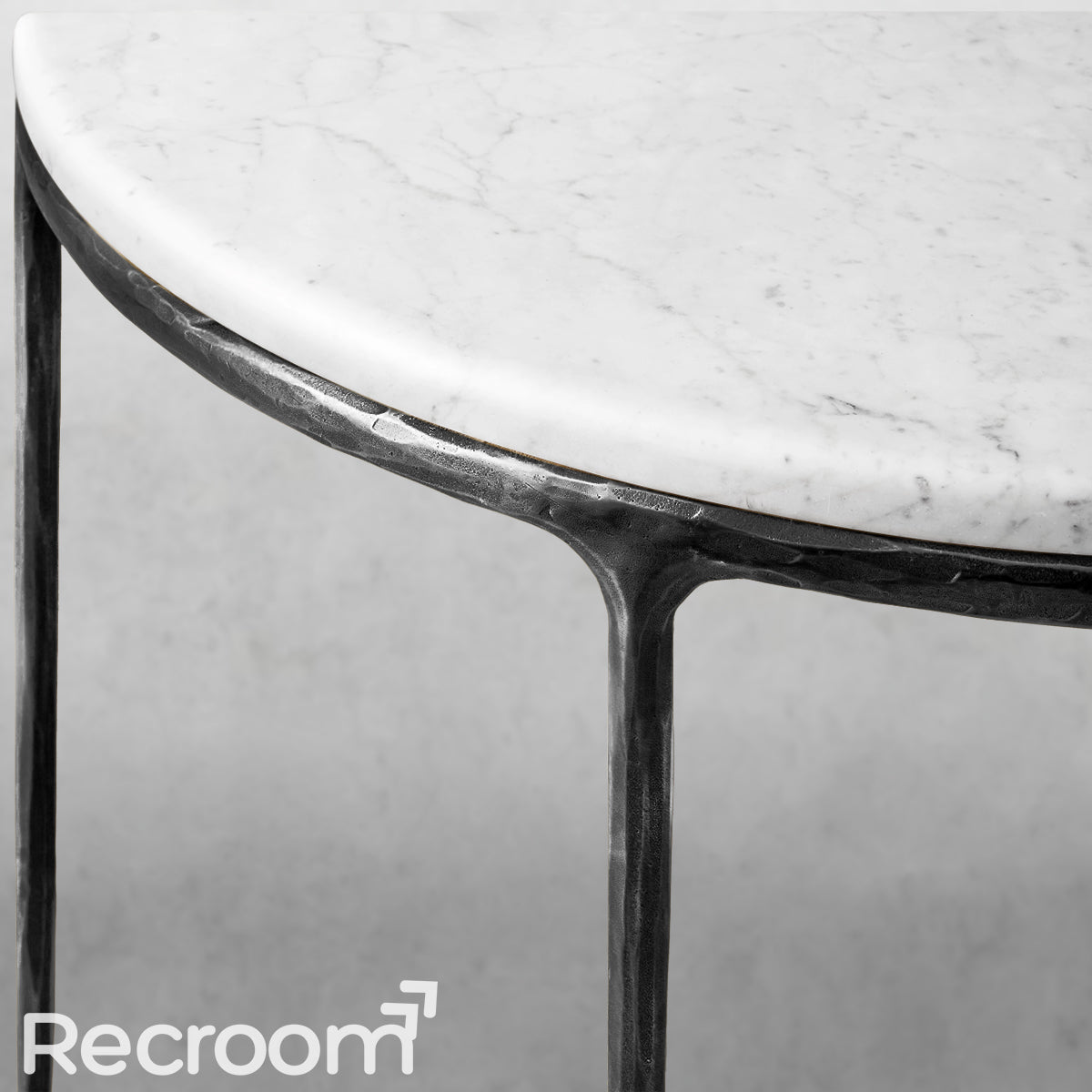 Thaddeo Marble Demilune Console Table - Zonesus