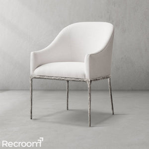 Thaddeo Slope Fabric Dining Armchair - Zonesus