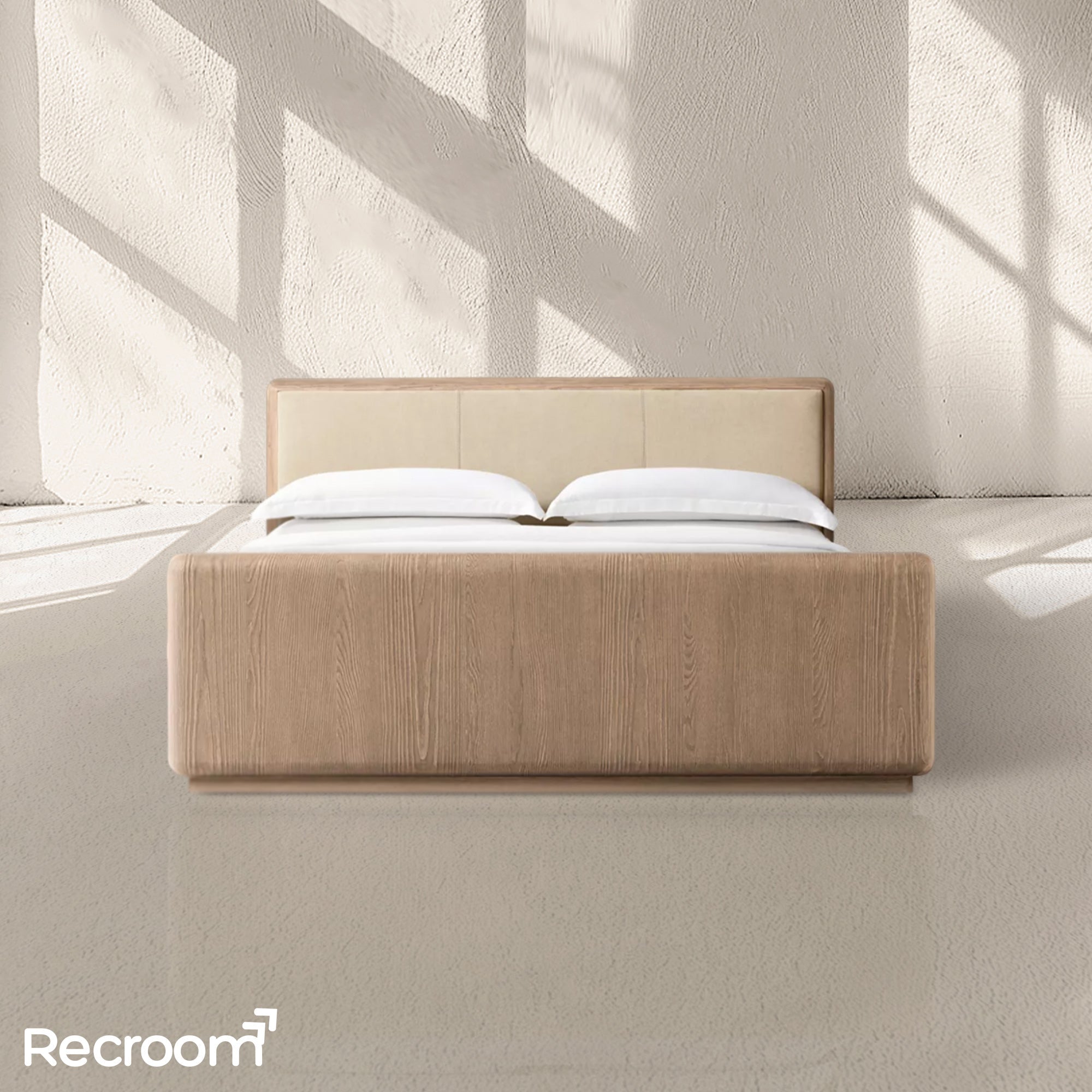 Cira Leather Panel Bed with Footboard - Zonesus