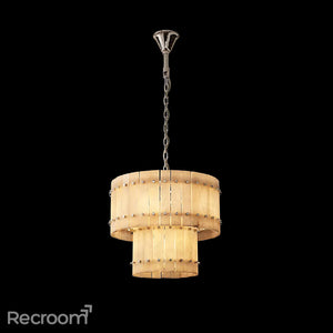 San Marconer Alabaster Round Tiered Chandelier 22" - Zonesus