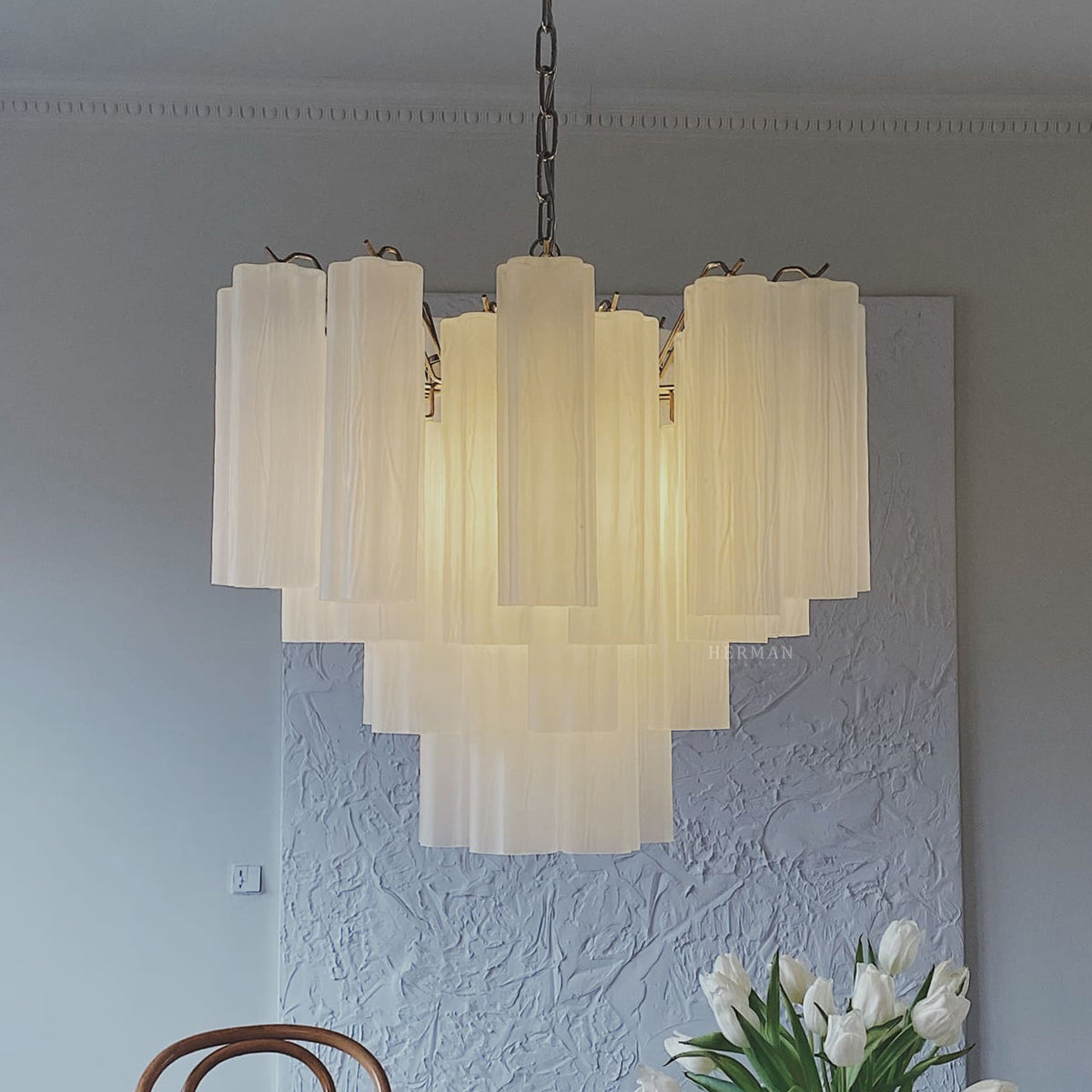 Murano Chandelier – 36 tubes – Matte white - Zonesus