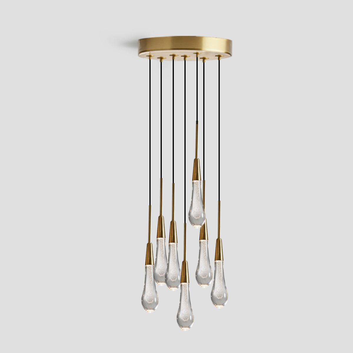 Solitaire Cluster Crystal Pendant 3 Light 5 Light 7Light - Zonesus