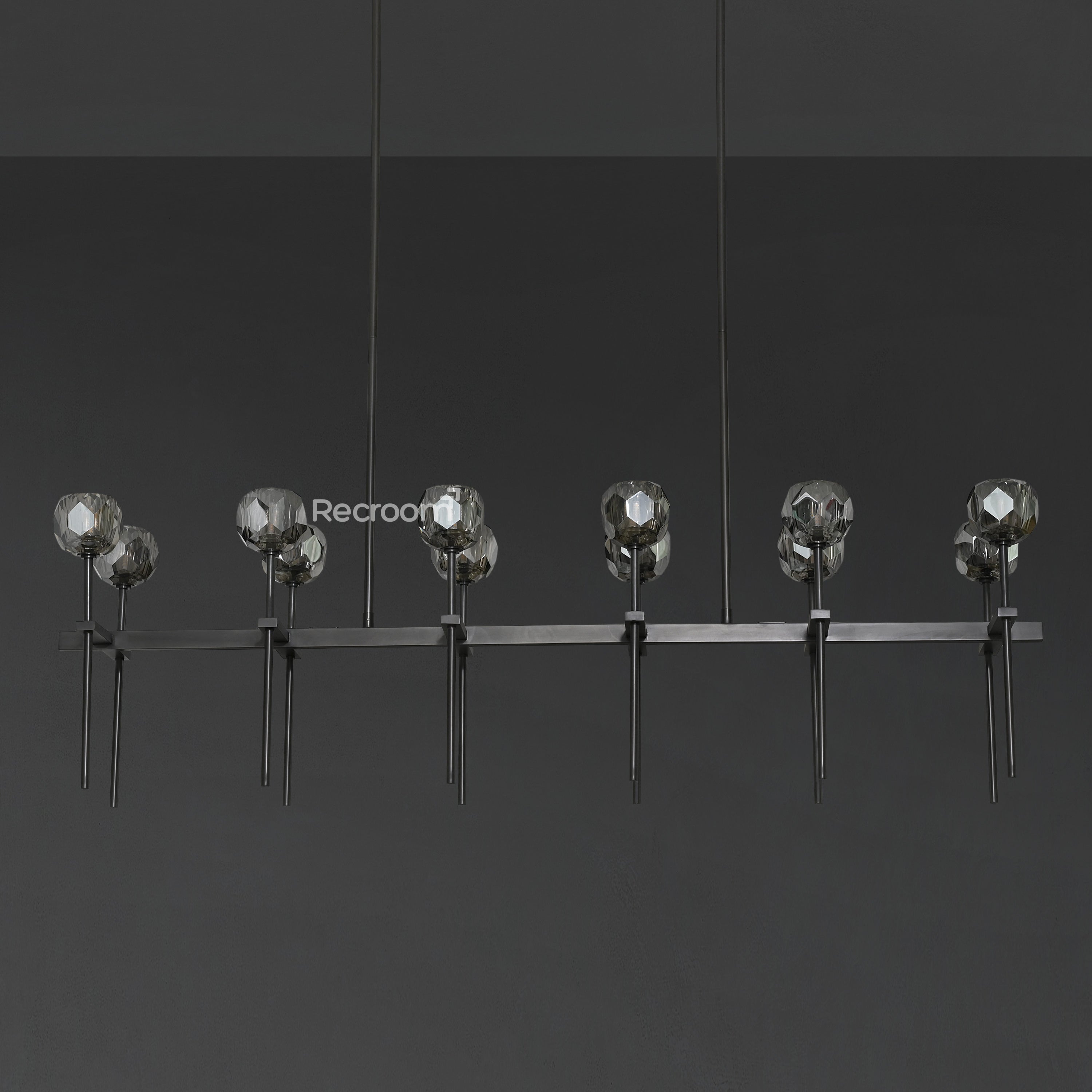 Boulew Crystal Glass Double Linear Chandelier 60" - Zonesus